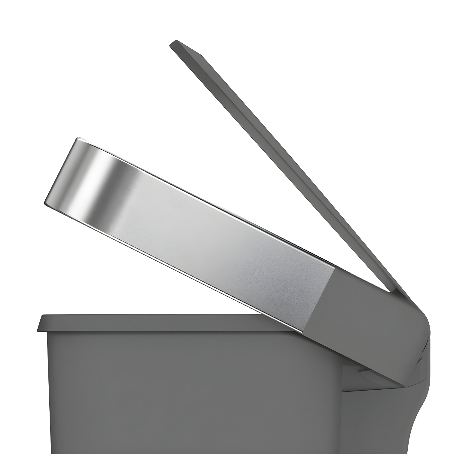 Simplehuman 45 Liter Rectangular Kitchen Trash Can with Liner Pocket, Grey Plastic