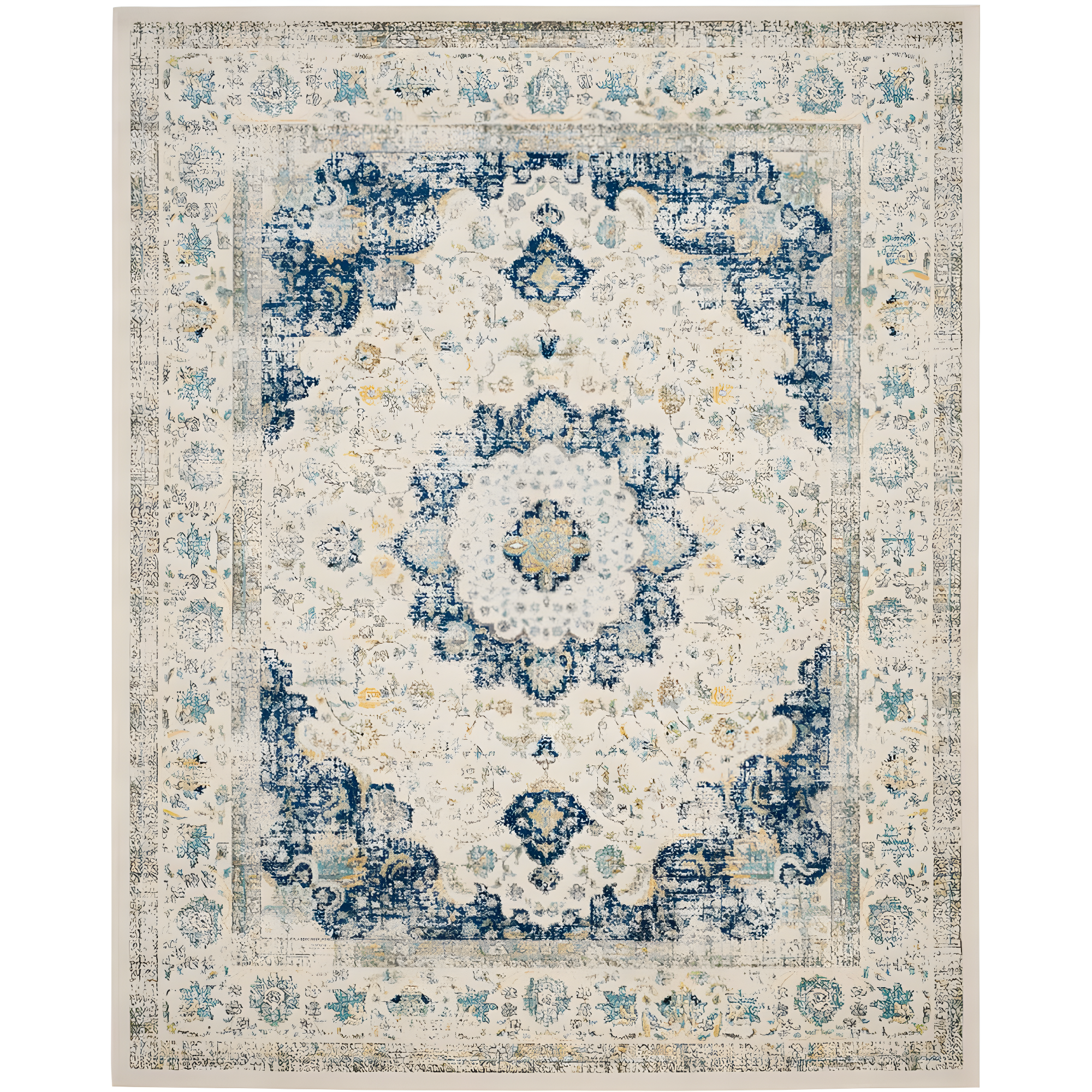 Evoke EVK220 Power Loomed Area Rug - Ivory/Blue - 8'x10' - Safavieh.