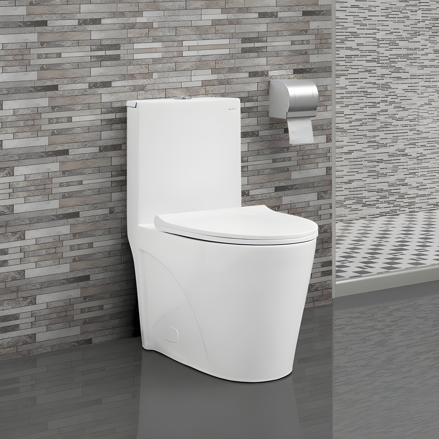St. Tropez One Piece Elongated Toilet Dual Vortex Flush 1.28 gpf