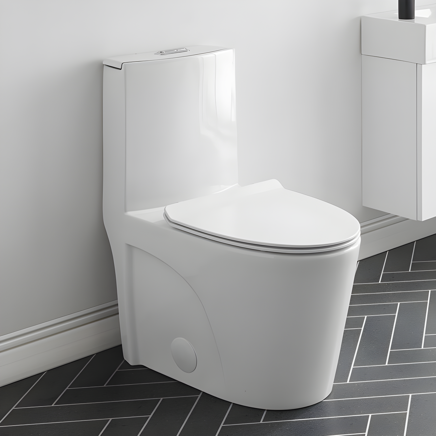 St. Tropez One Piece Elongated Toilet Dual Vortex Flush 1.28 gpf