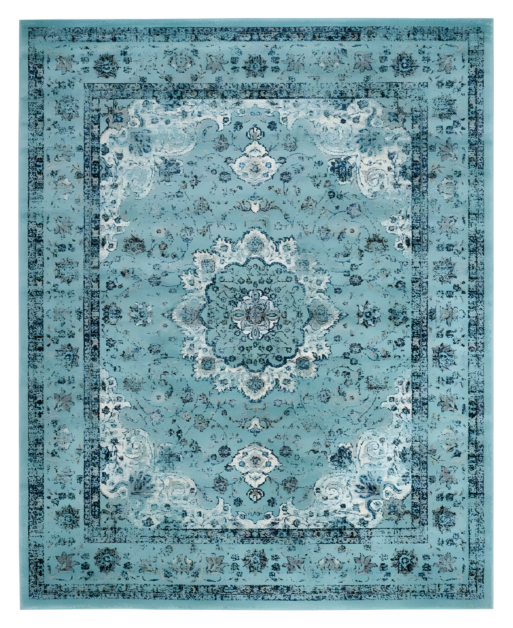 Evoke EVK220 Power Loomed Area Rug - Light Blue/Light Blue - 8'x10' - Safavieh.