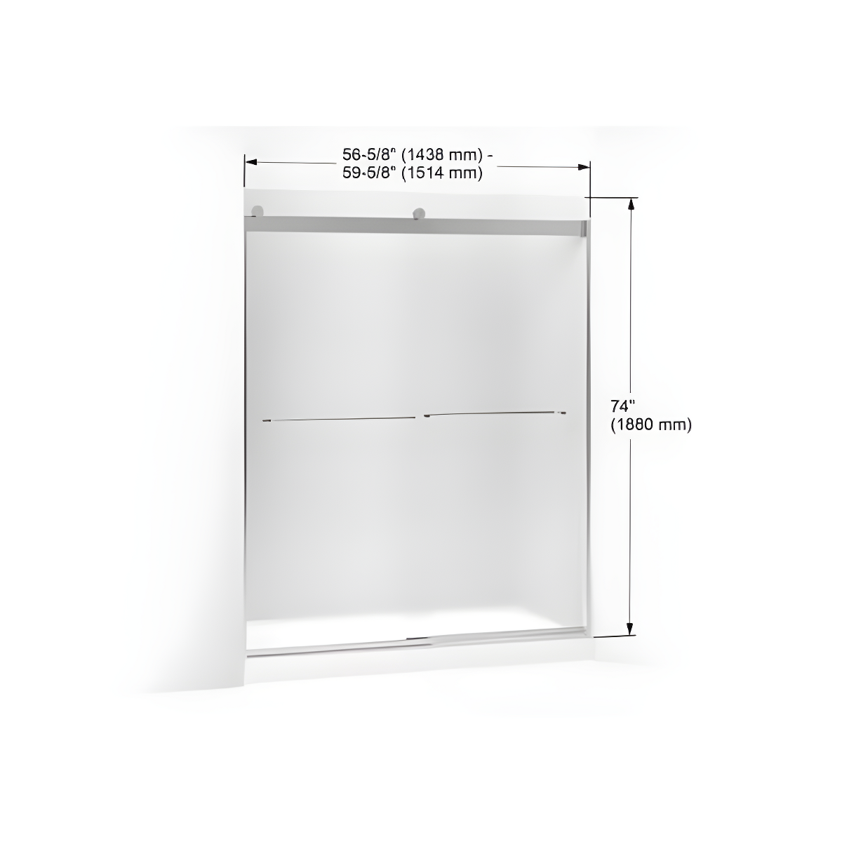 Levity 59.63" x 74" Bypass Shower Door with CleanCoat® Technology