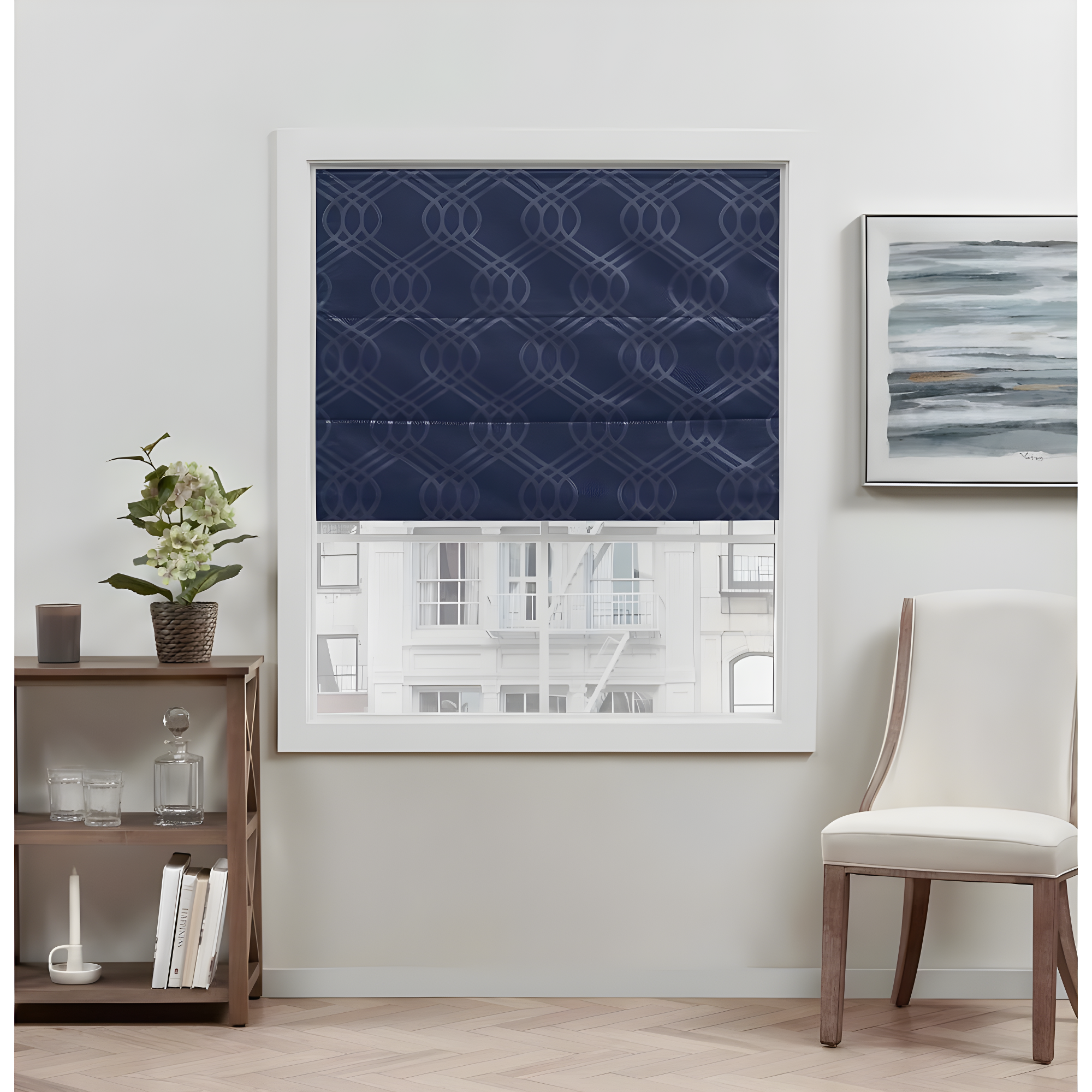 Amalgamated Textiles Exclusive Home Prague Trellis 100% Blackout Roman Shade
