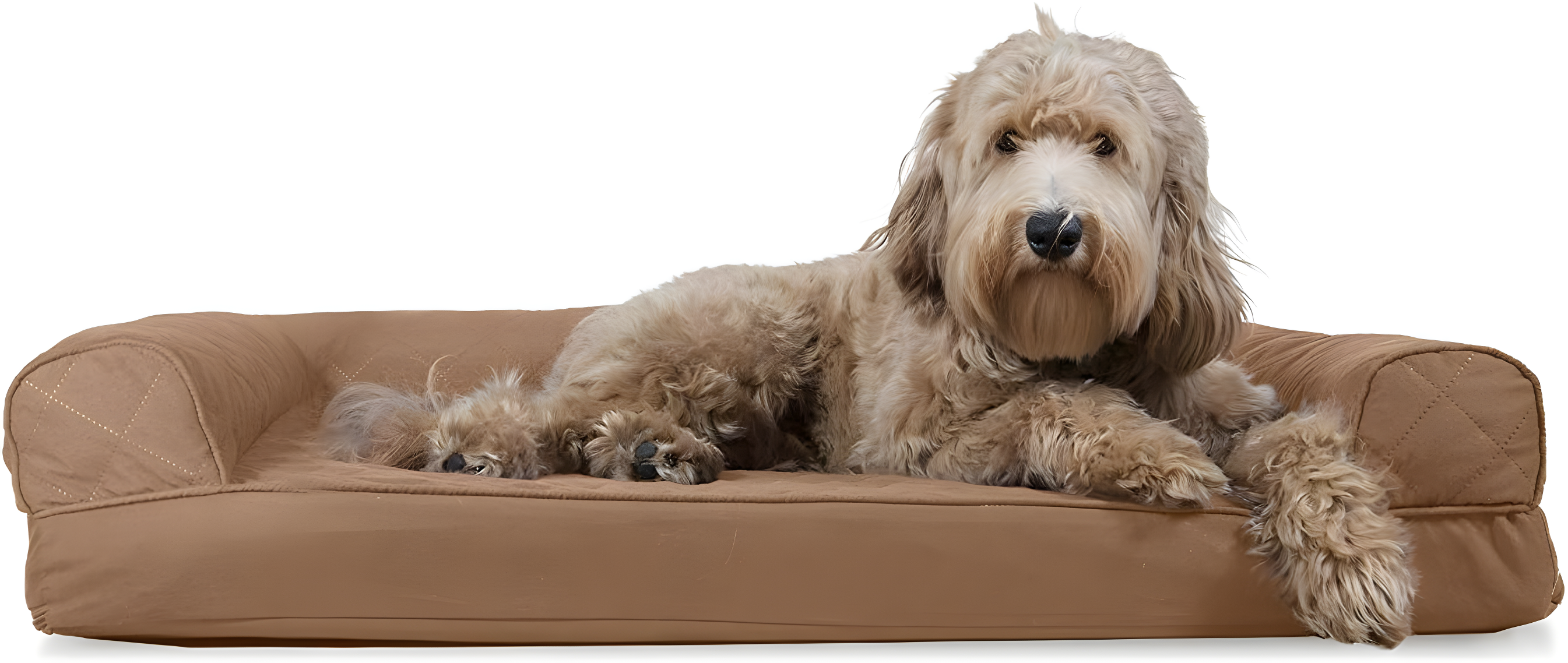 Quilted Orthopedic Bolster Sofa Pet Bed