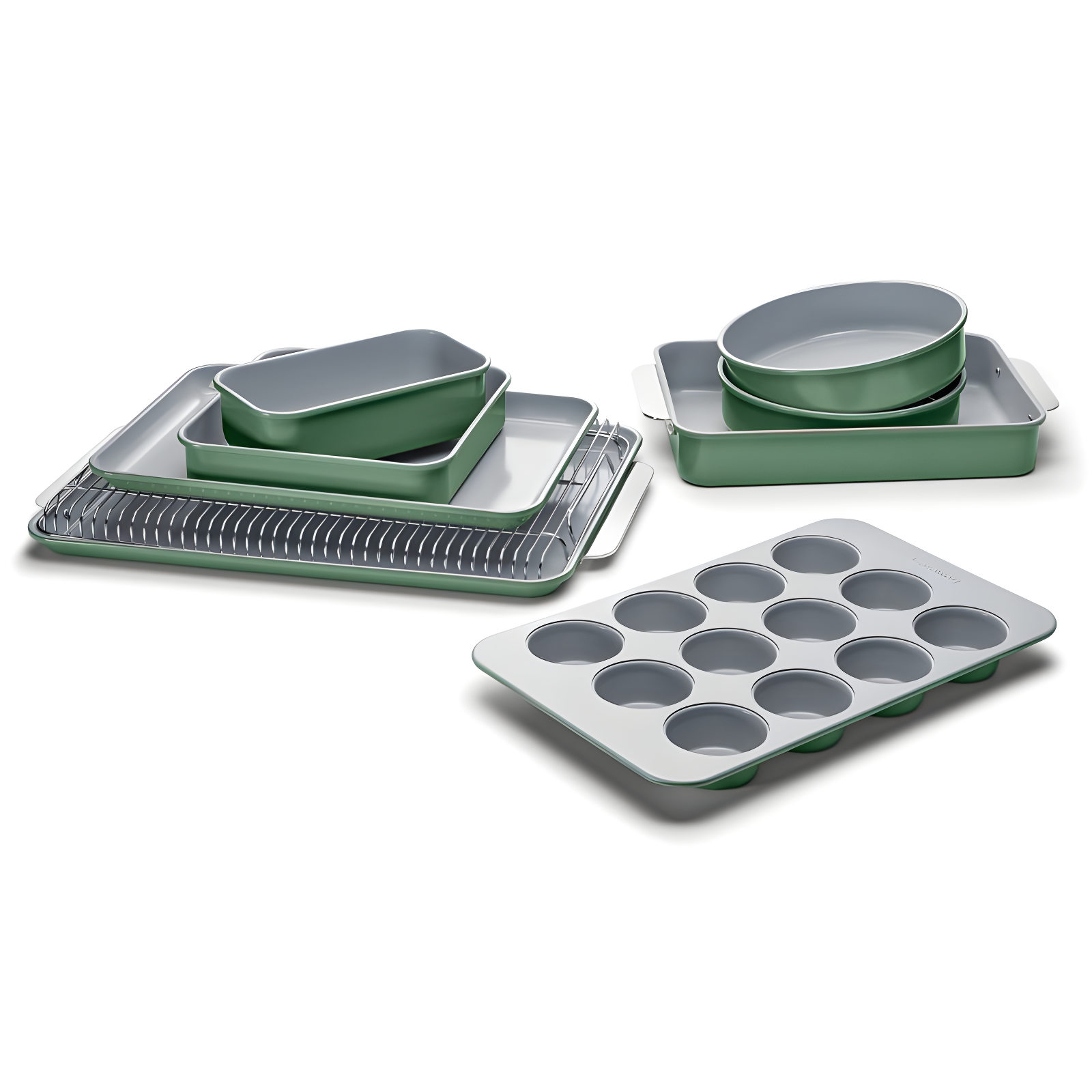 Caraway Sage Non-Toxic Ceramic Non-Stick Mini 5-Piece Bakeware Set