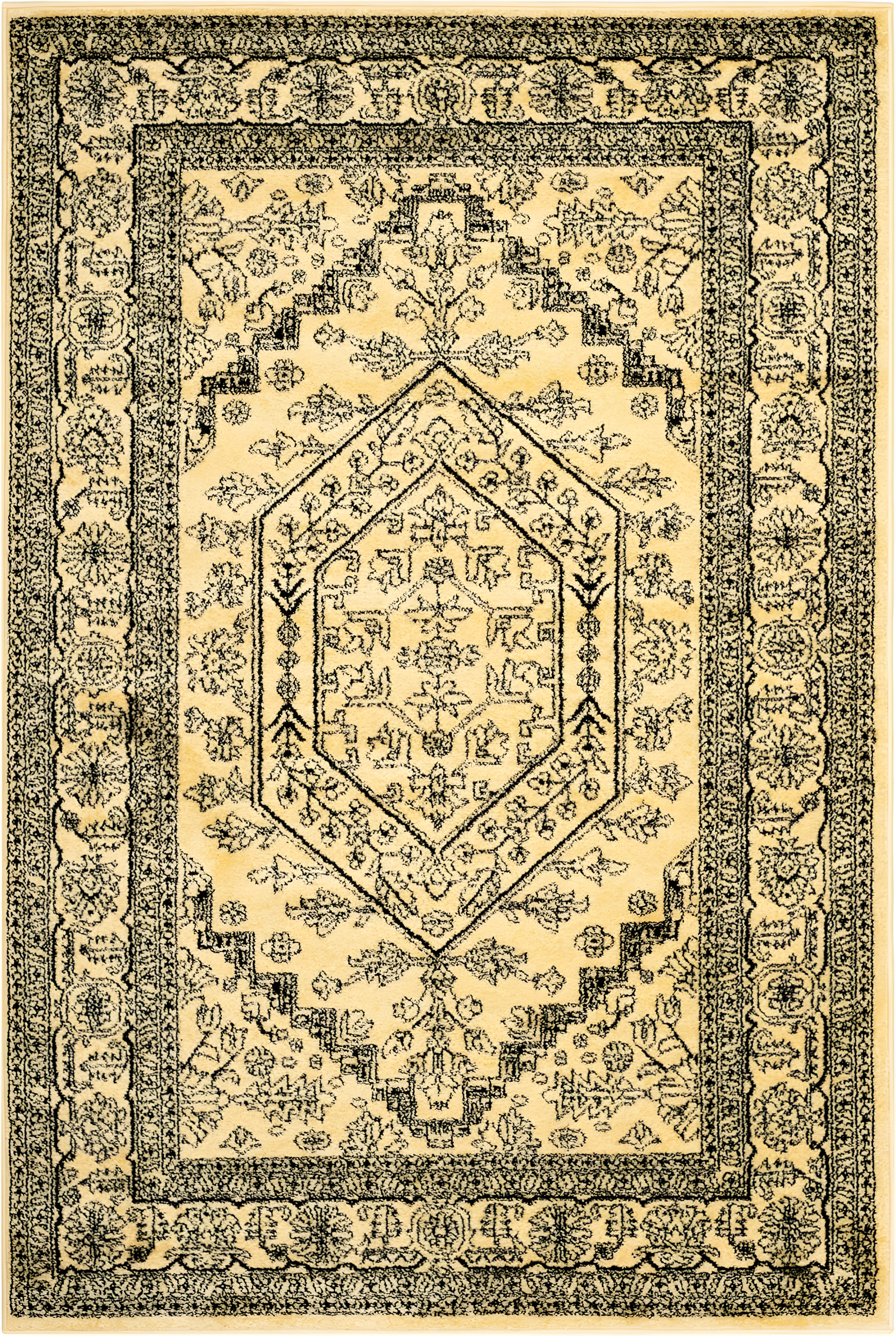 Adirondack ADR108 Power Loomed Area Rug - Gold/Black - 5'1"x7'6" - Safavieh.
