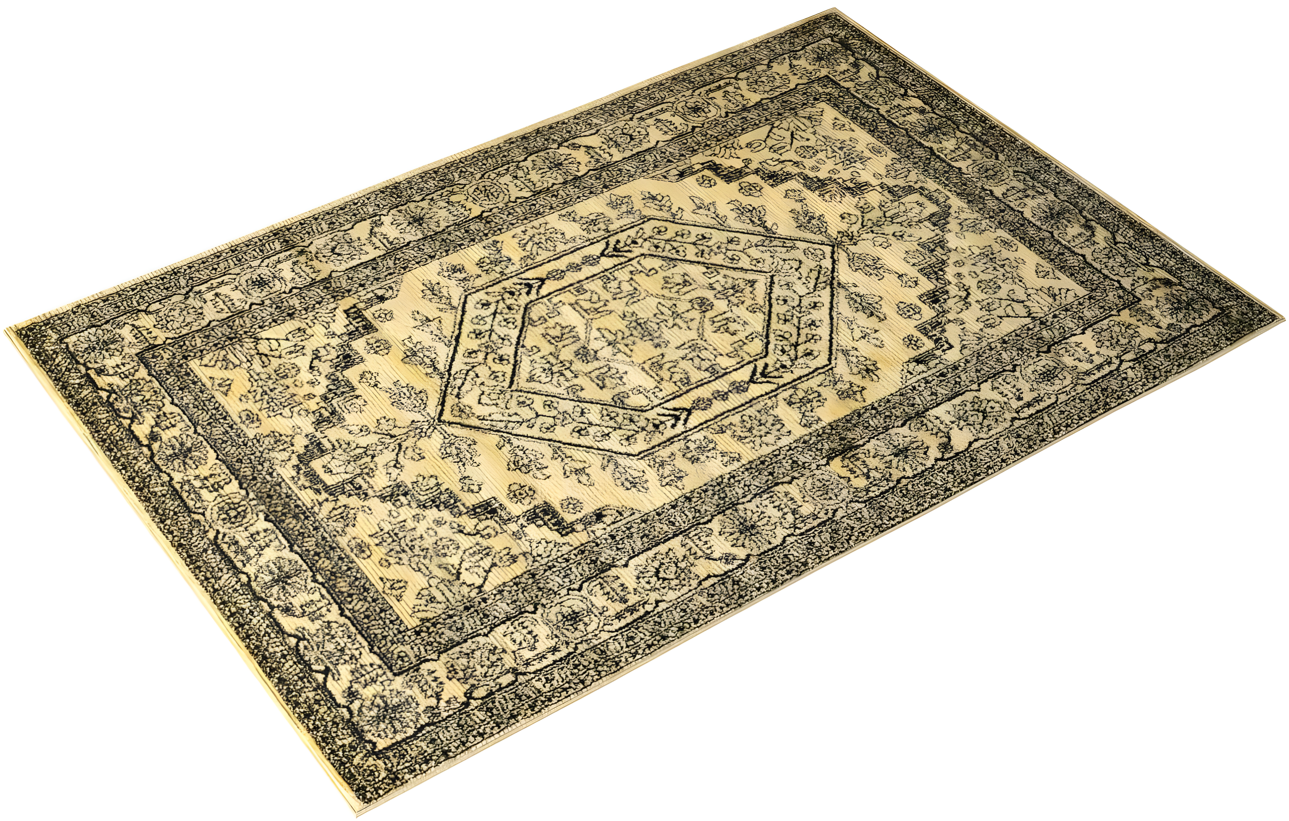 Adirondack ADR108 Power Loomed Area Rug - Gold/Black - 5'1"x7'6" - Safavieh.