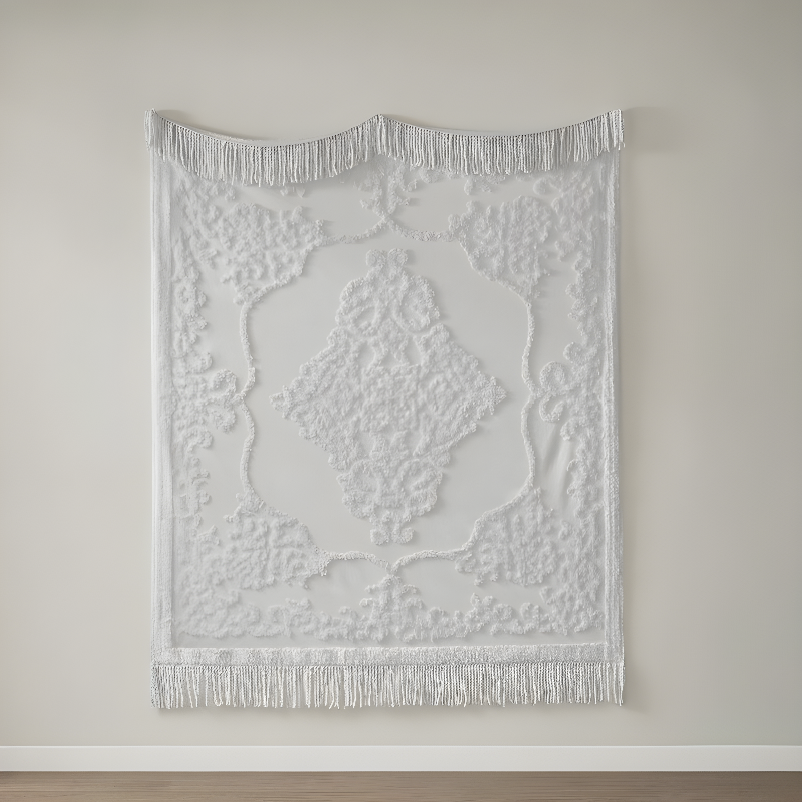 Madison Park Chloe 100% Cotton Tufted Chenille Lightweight Throw With Fringe Tassel