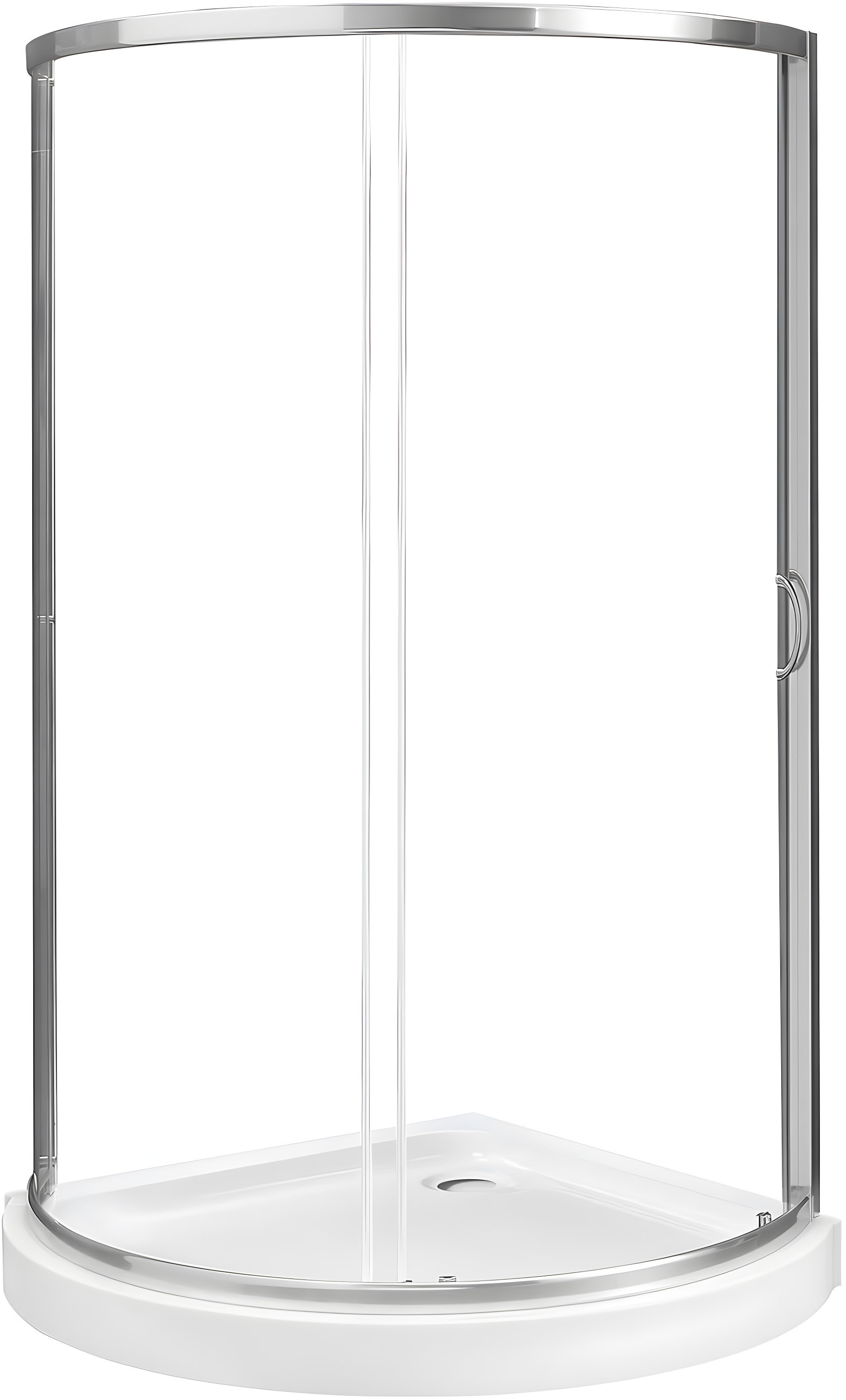 OVE Decors Breeze Premium 33 in. Framed Round Shower Kit w/ Clear Glass, Base