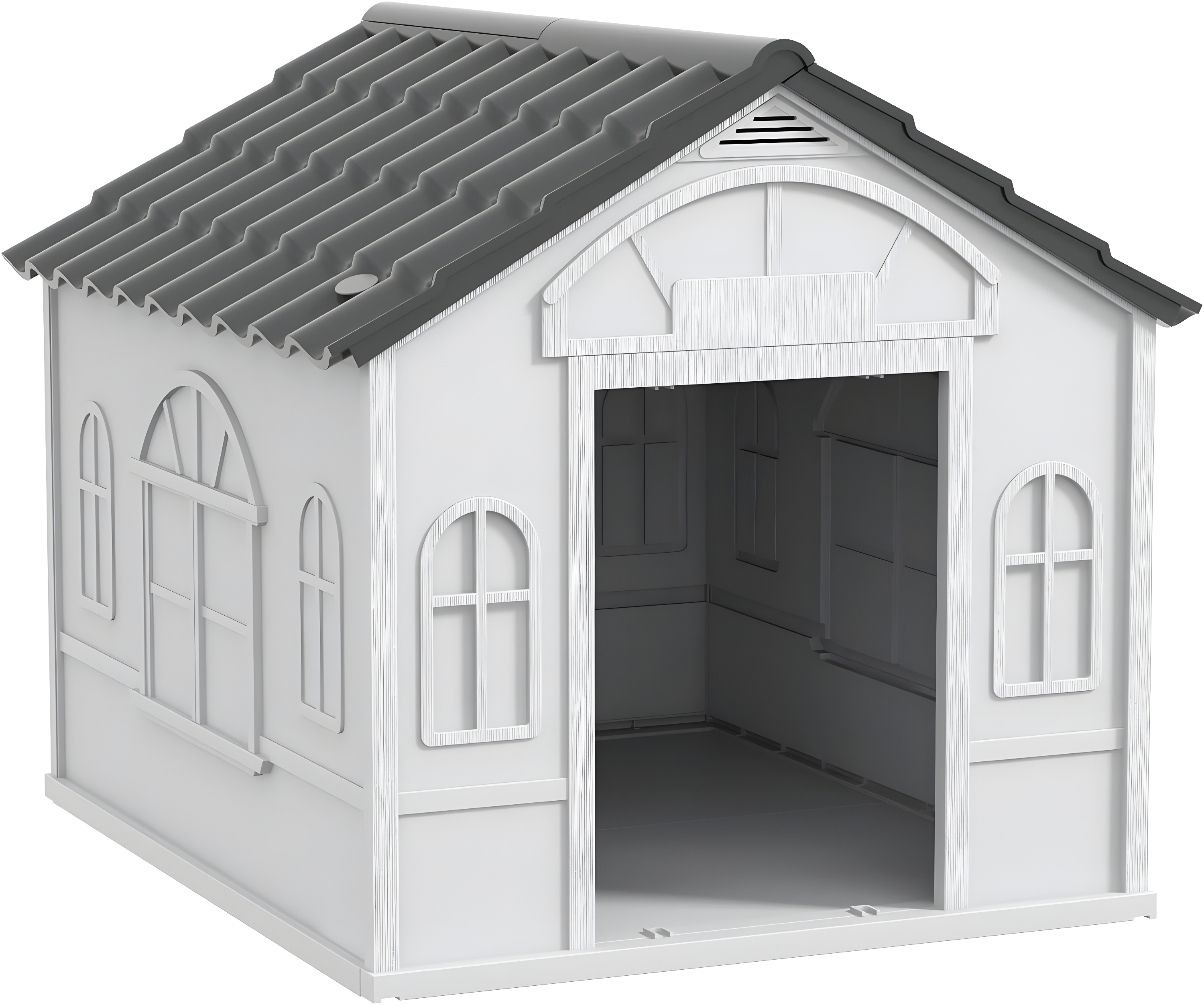 Plastic Dog House with Door Indoor Outdoor Waterproof Puppy Shelter