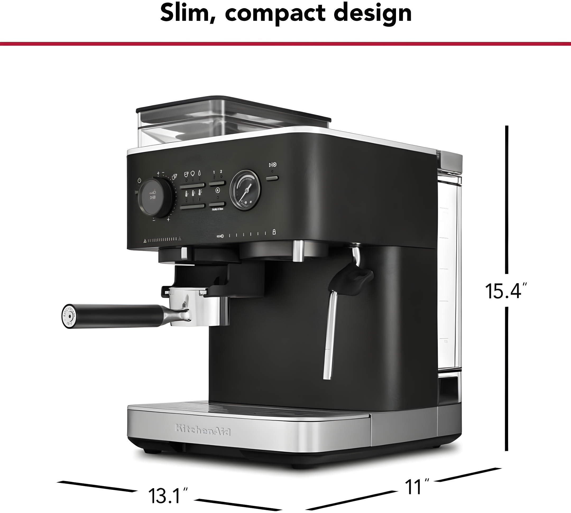 KitchenAid ® Semi-Automatic Espresso Machine in Cast Iron Black