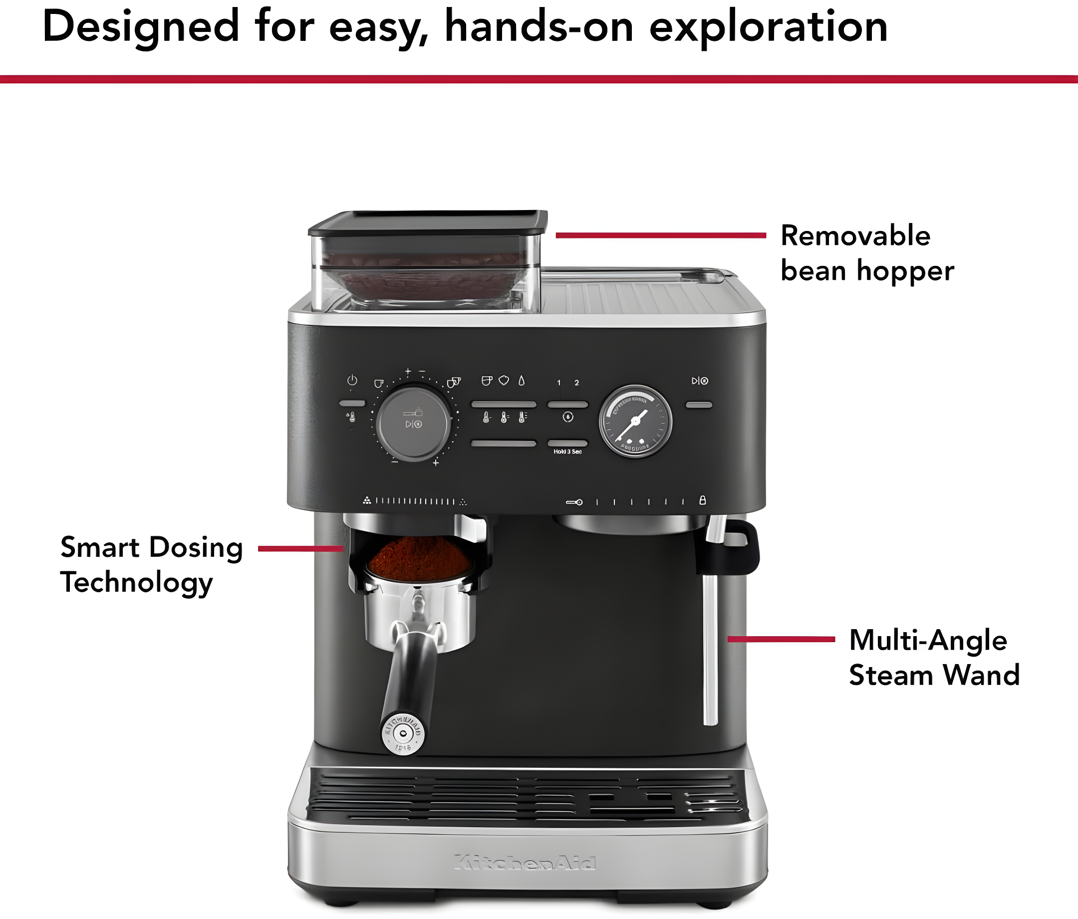 KitchenAid ® Semi-Automatic Espresso Machine in Cast Iron Black