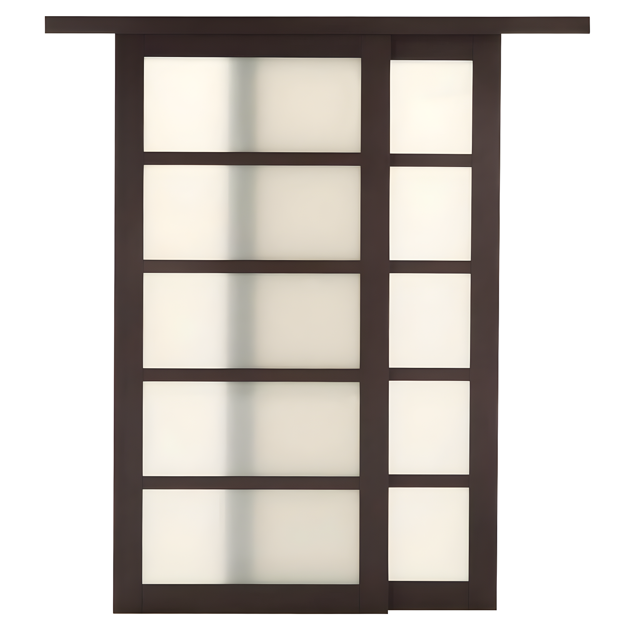 Baldarassario 80'' Solid + Manufactured Wood Glass Low-Gloss Sliding Closet Doors