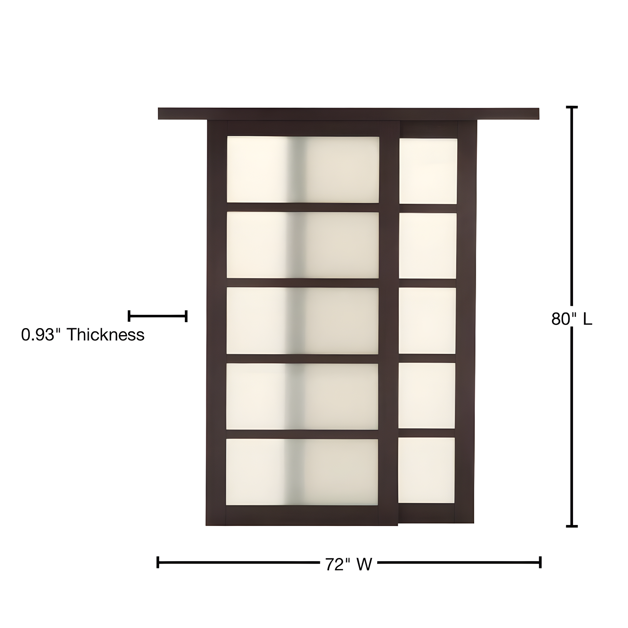 Baldarassario 80'' Solid + Manufactured Wood Glass Low-Gloss Sliding Closet Doors