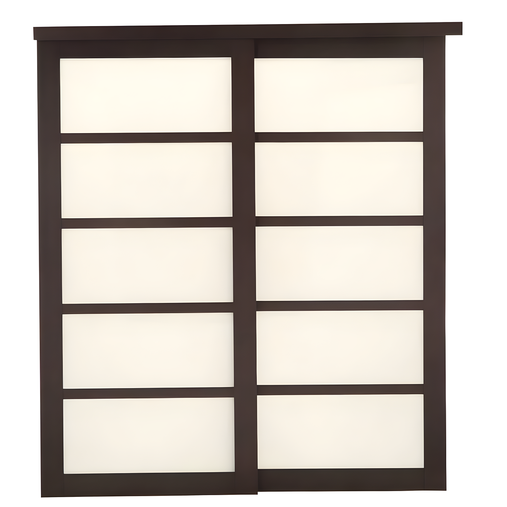Baldarassario 80'' Solid + Manufactured Wood Glass Low-Gloss Sliding Closet Doors