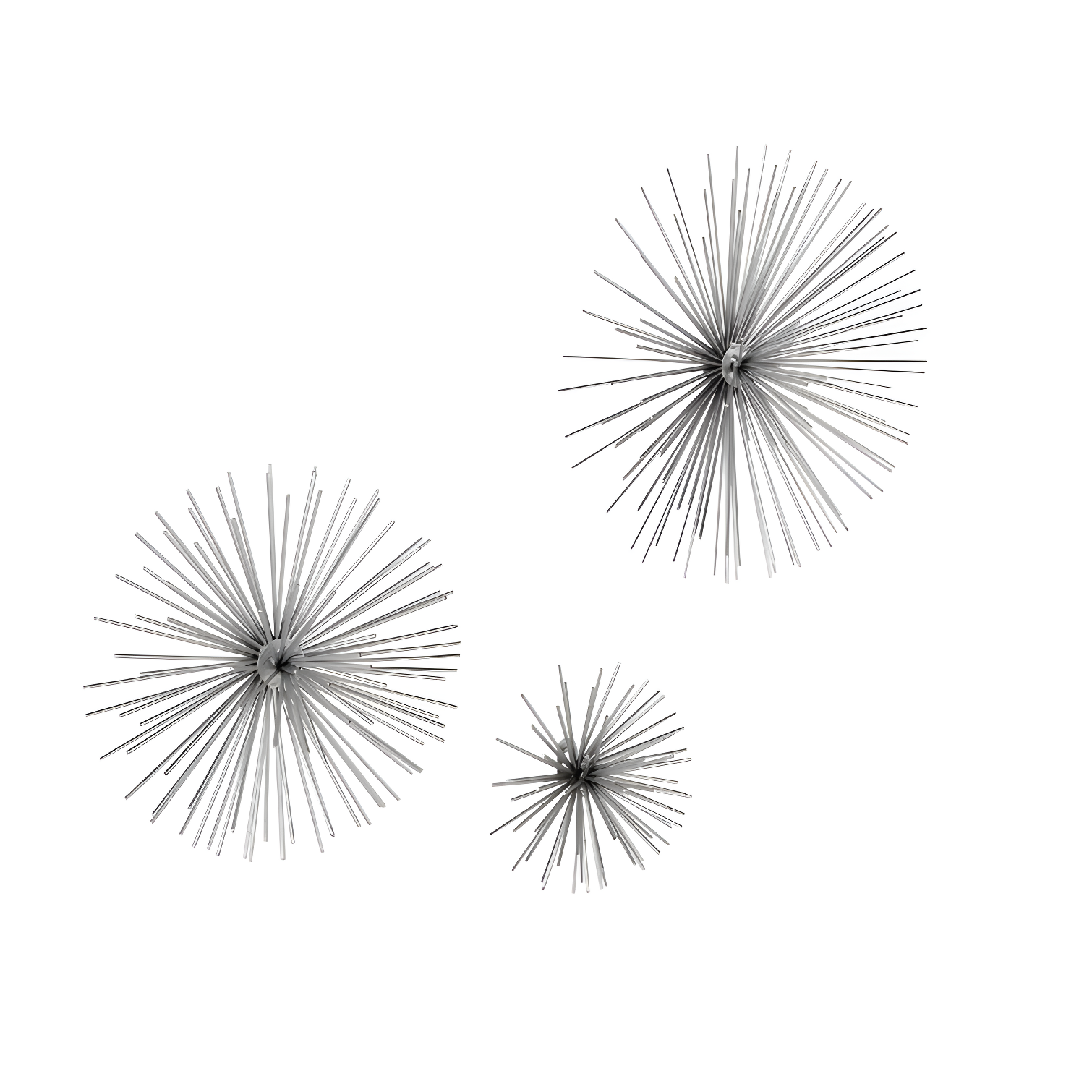 CosmoLiving by Cosmopolitan Metal 3D Long Spike Starburst Home Wall Decor Set