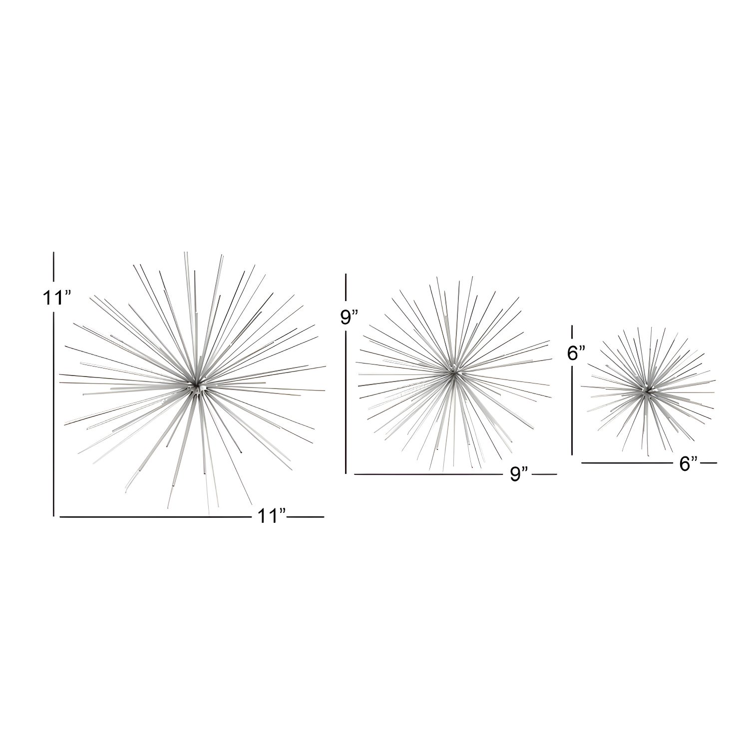 CosmoLiving by Cosmopolitan Metal 3D Long Spike Starburst Home Wall Decor Set