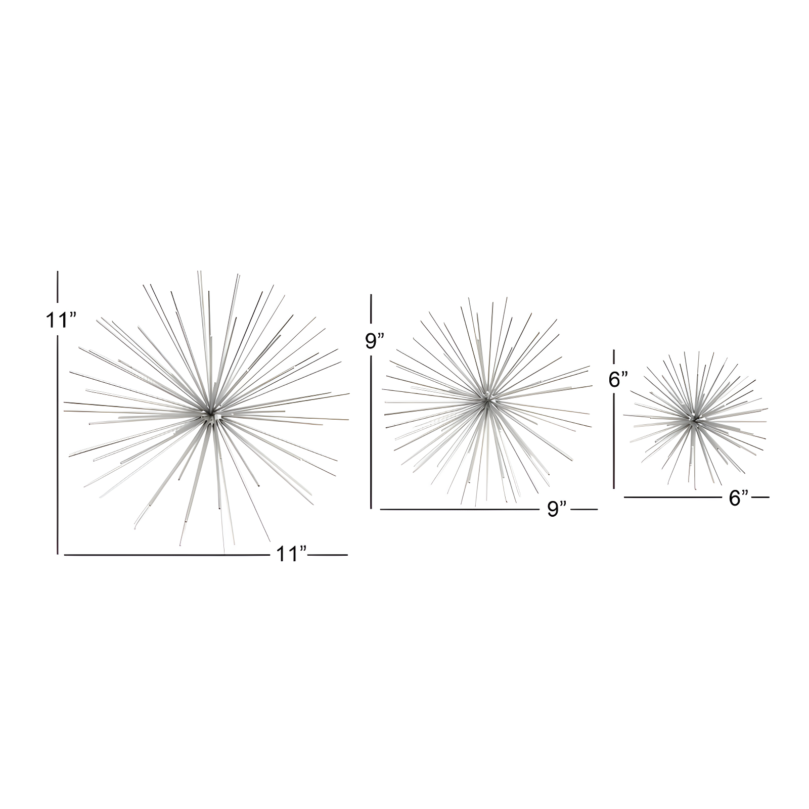 CosmoLiving by Cosmopolitan Metal 3D Long Spike Starburst Home Wall Decor Set