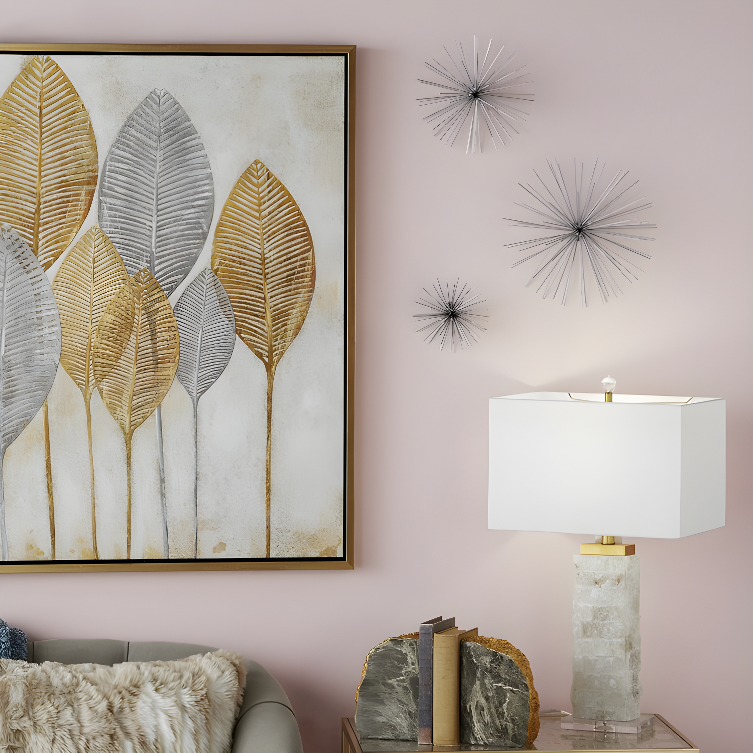 CosmoLiving by Cosmopolitan Metal 3D Long Spike Starburst Home Wall Decor Set