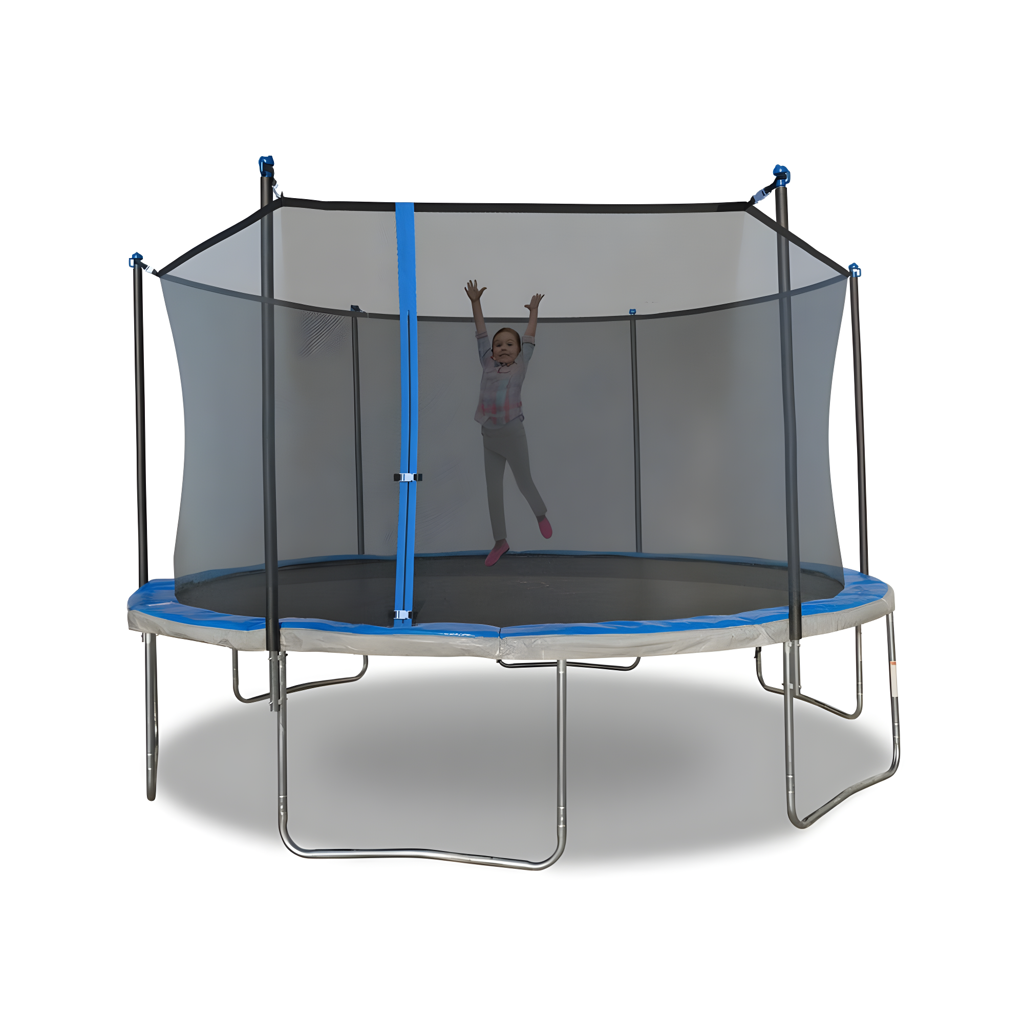 Sportspower TruJump 14' Round Trampoline with Safety Enclosure & with Lifetime Warranty on Jump Mat