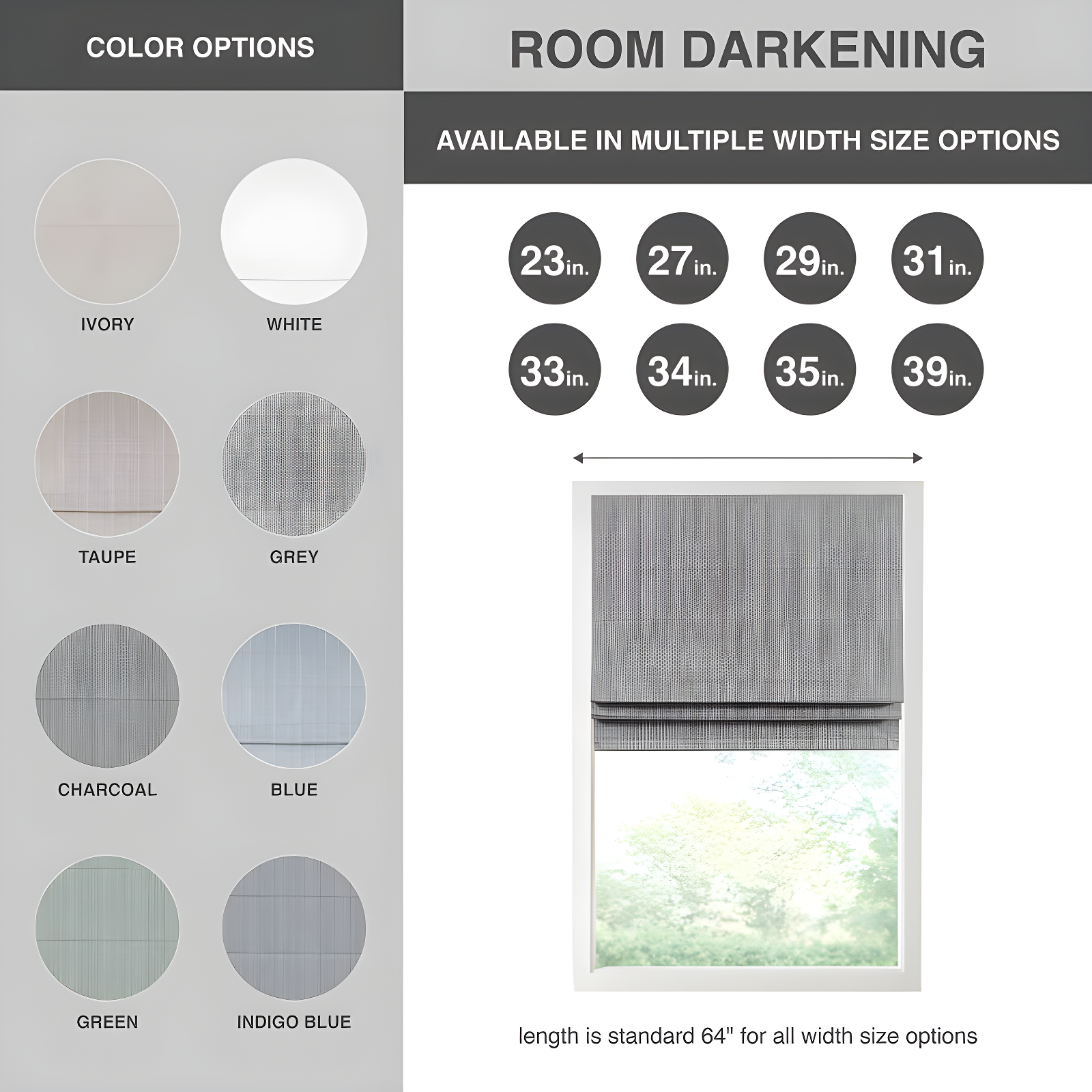Galen Basketweave Cordless Room Darkening Roman Shade