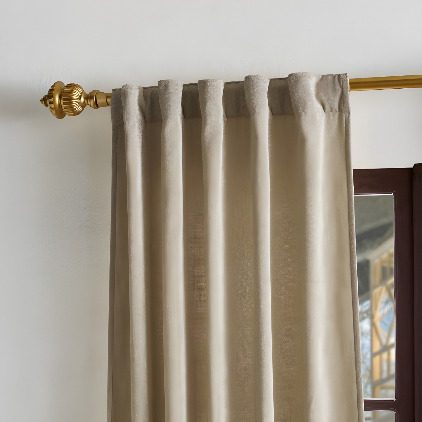 Naples Chenille Solid Semi-Sheer Rod Pocket Curtain Panels (Set of 2)