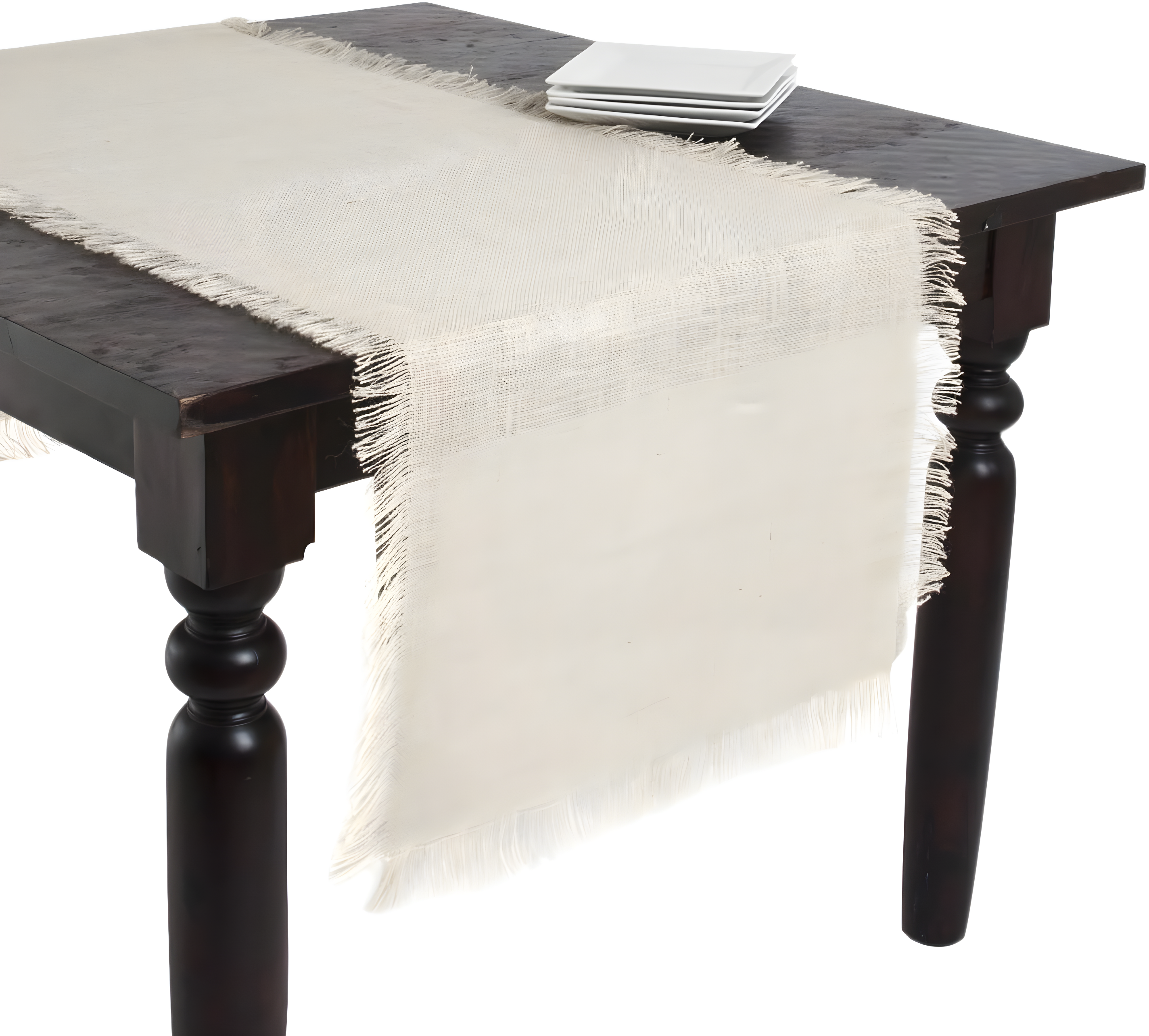 Saro Lifestyle Fringed Jute Runner, 20"x108", Off-White