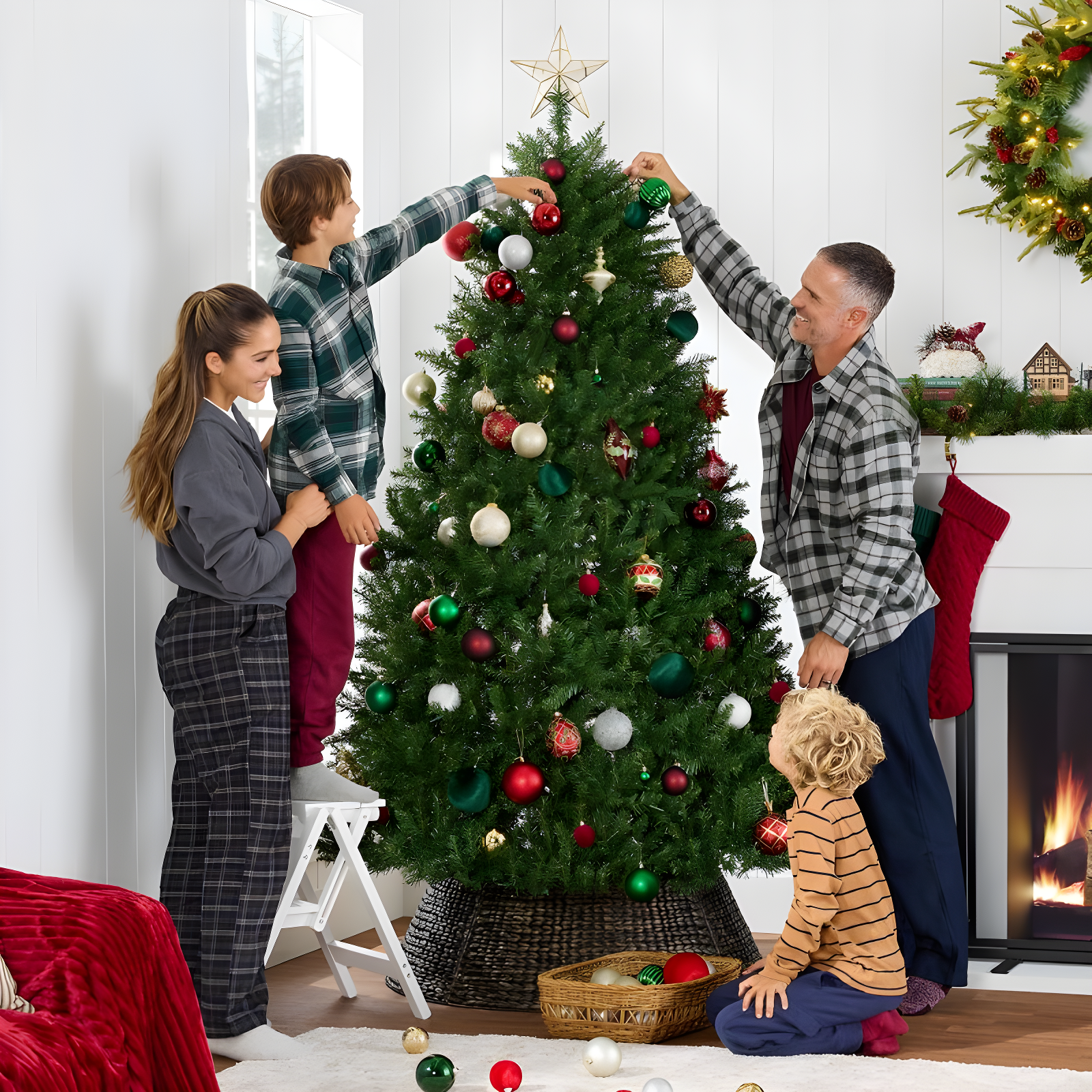 Best Choice Products 6ft Hinged Douglas Full Fir Artificial Christmas Tree Holiday Decoration w/ Foldable Metal Stand