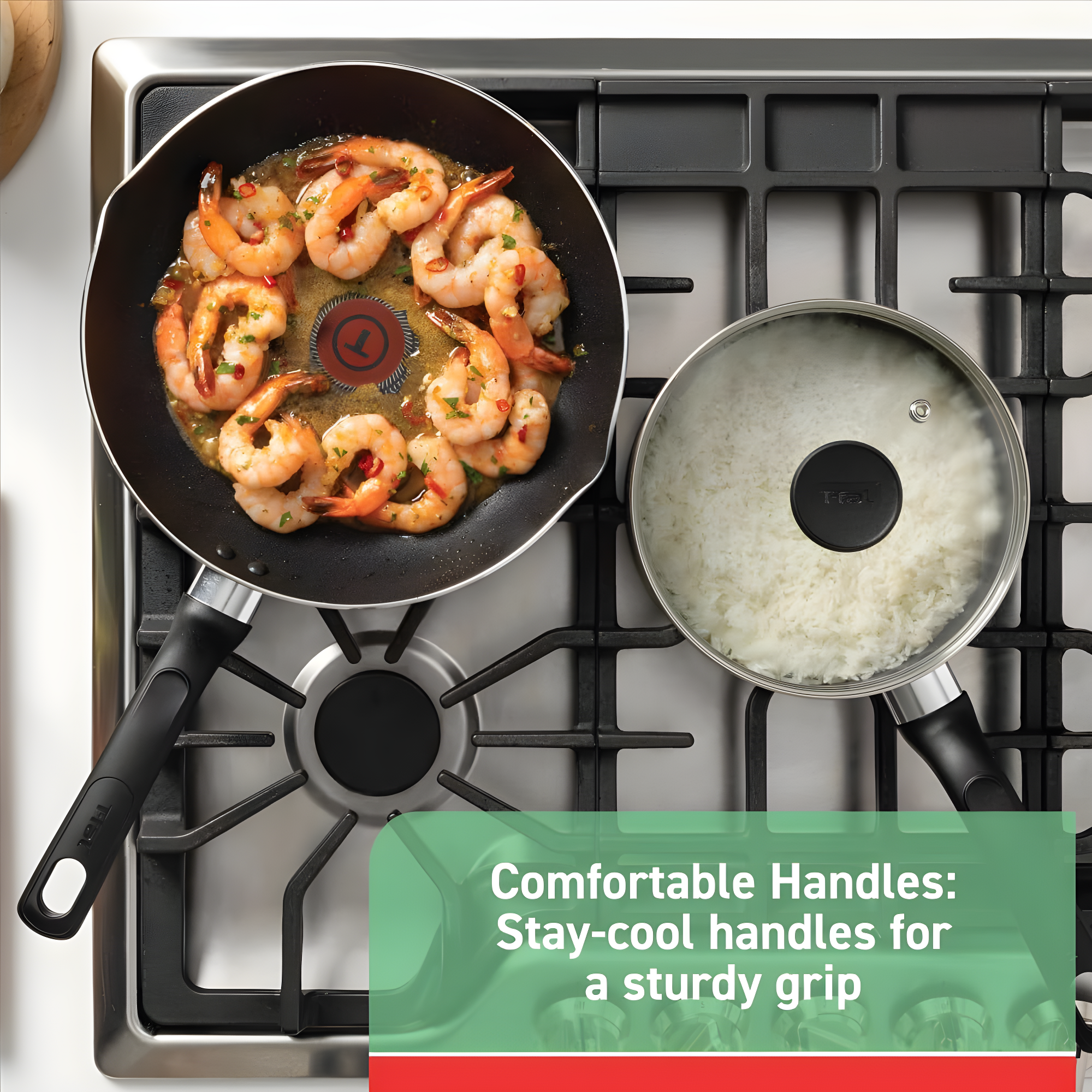 T-fal Specialty Nonstick Fry Pan Set 3 Piece, 8, 9.5, 11 Inch, Oven Broiler Safe 350F, Cookware, Pots and Pans Set Non Stick, Kitchen Frying Pans, Skillets, Durable, Dishwasher, Black