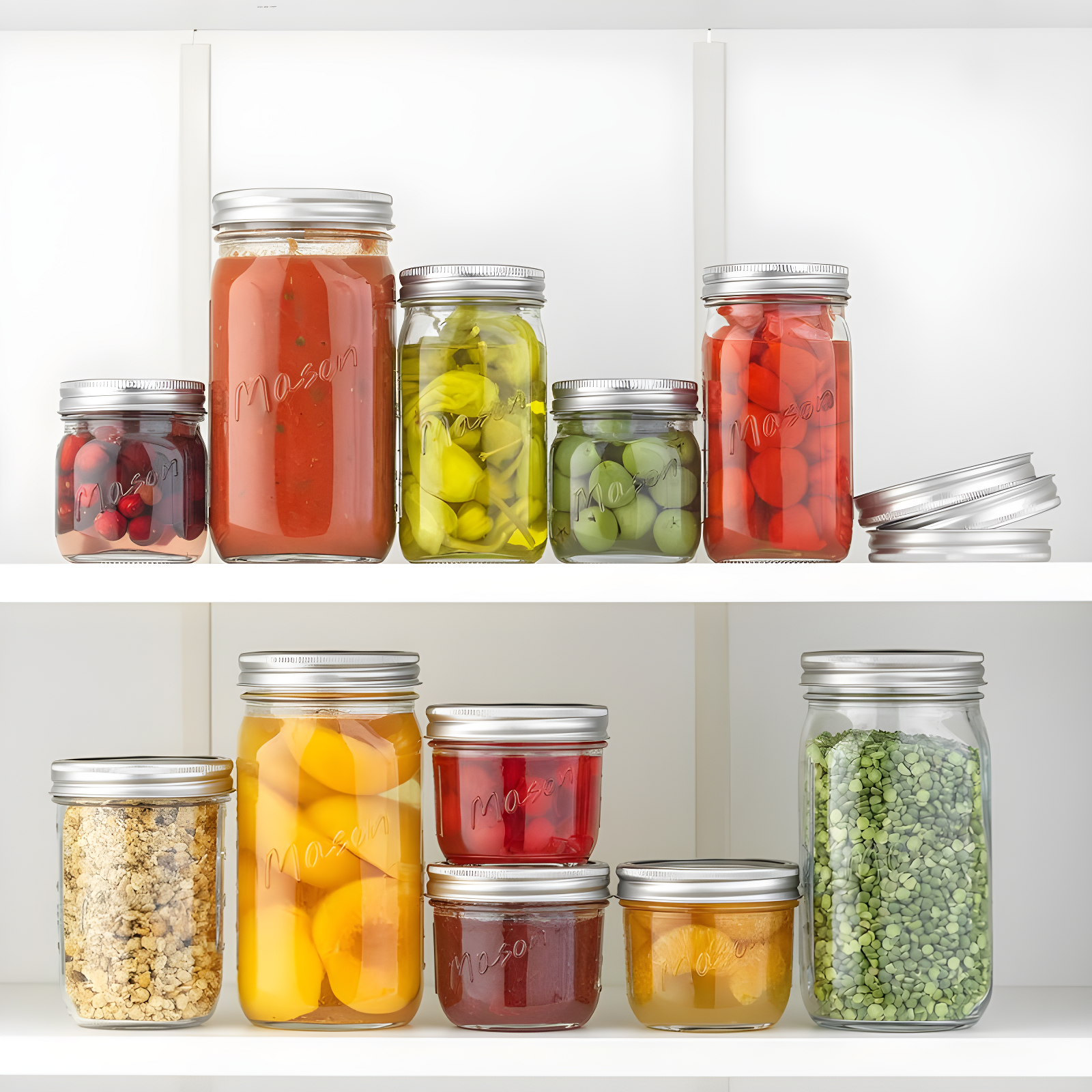 JoyJolt Wide Mason Jars with Airtight Lids, Labels and Measures - 8 oz - Set of 6