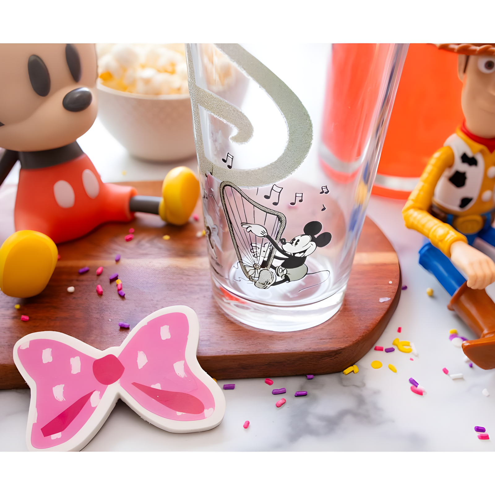 Disney 100 Years of Wonder Glitter Pint Glass | Holds 16 Ounces
