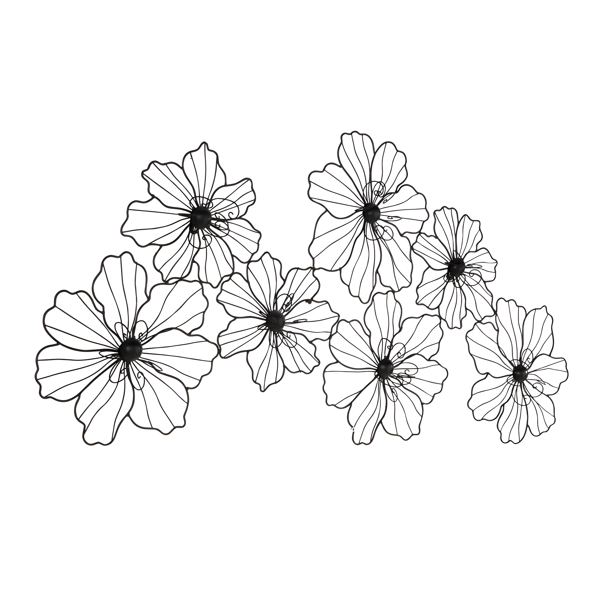 CosmoLiving by Cosmopolitan Black Metal Wire Floral Wall Decor