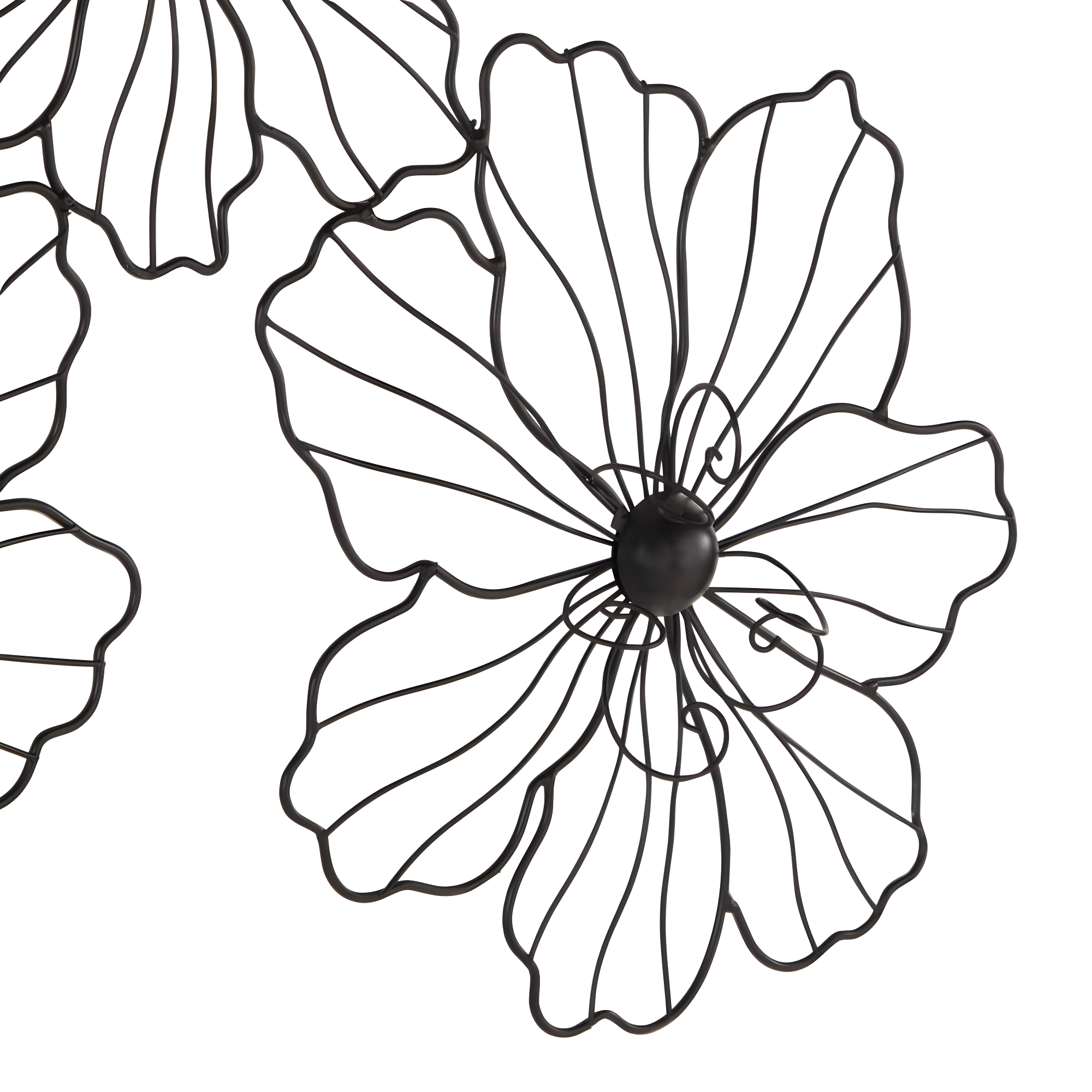 CosmoLiving by Cosmopolitan Black Metal Wire Floral Wall Decor