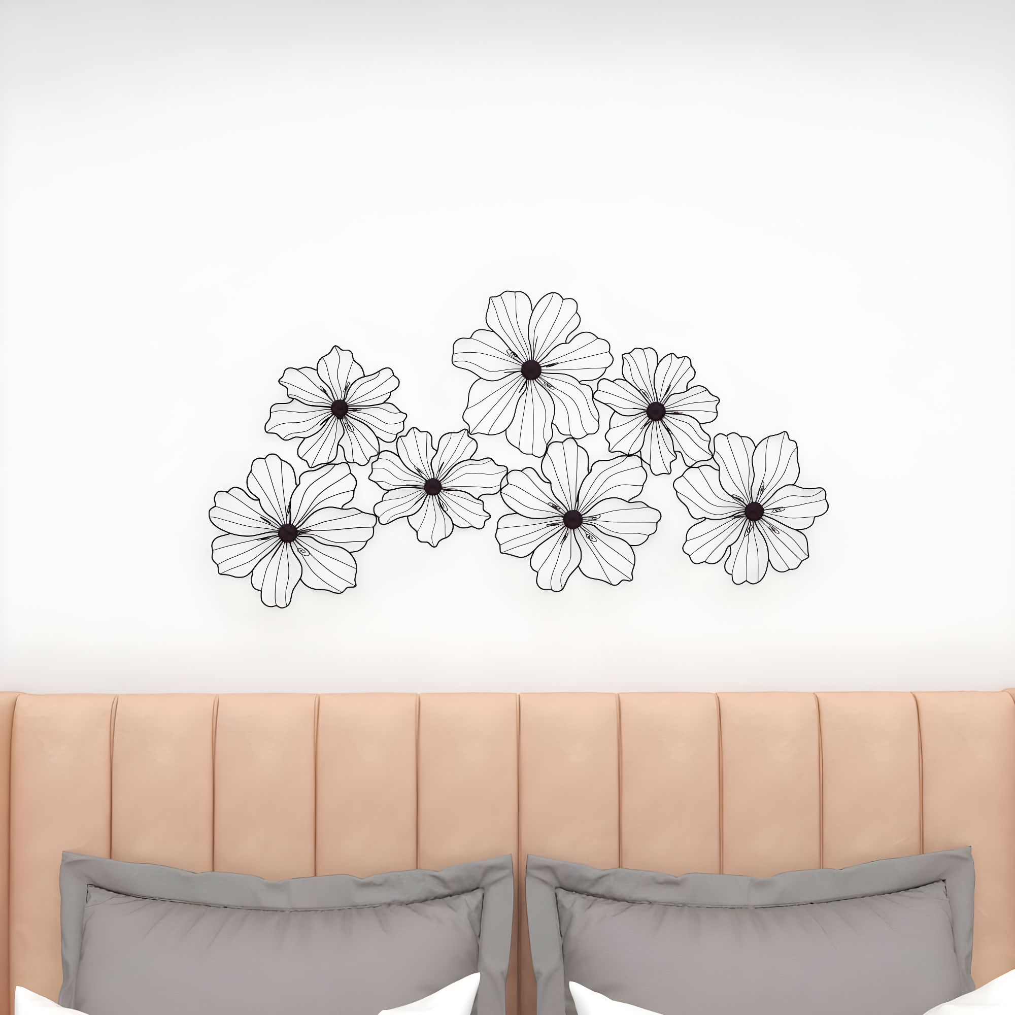 CosmoLiving by Cosmopolitan Black Metal Wire Floral Wall Decor