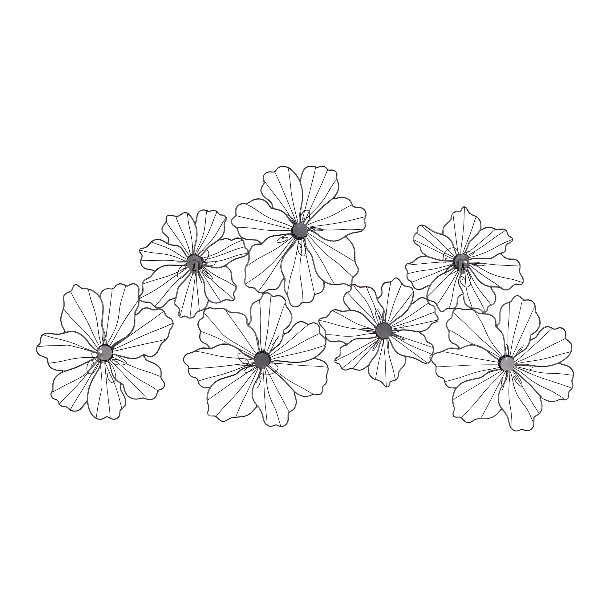 CosmoLiving by Cosmopolitan Black Metal Wire Floral Wall Decor