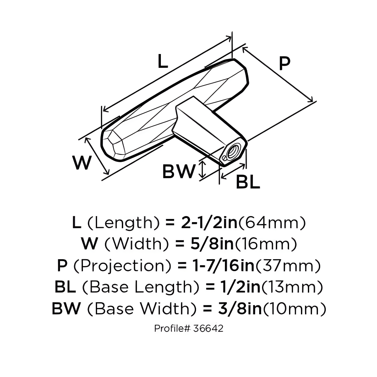 St. Vincent 1 7/16" Length Bar Knob