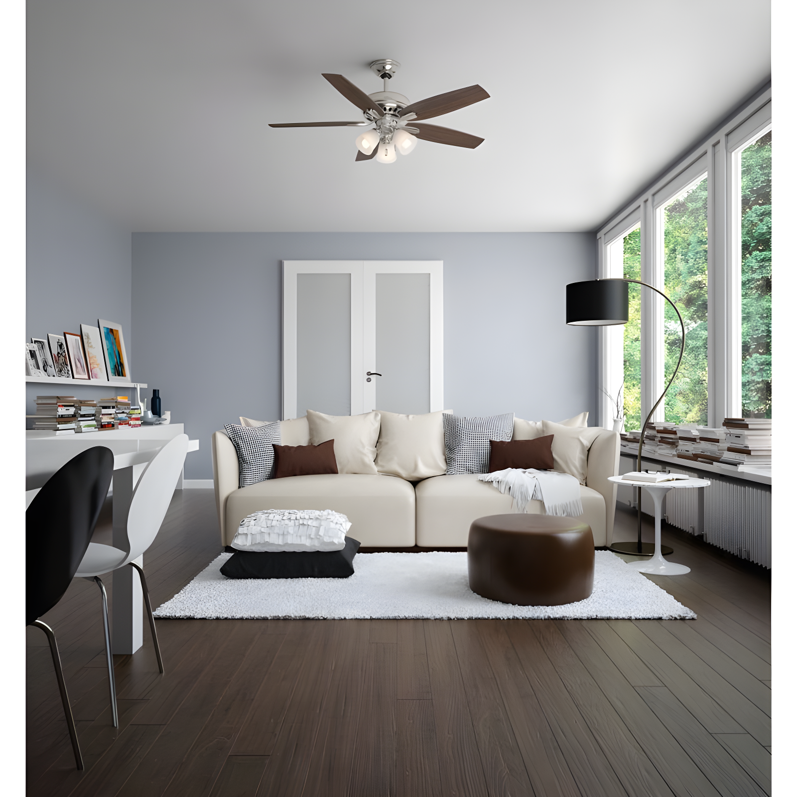 52" Newsome 5 - Blade Standard Ceiling Fan with Pull Chain and Light Kit Included