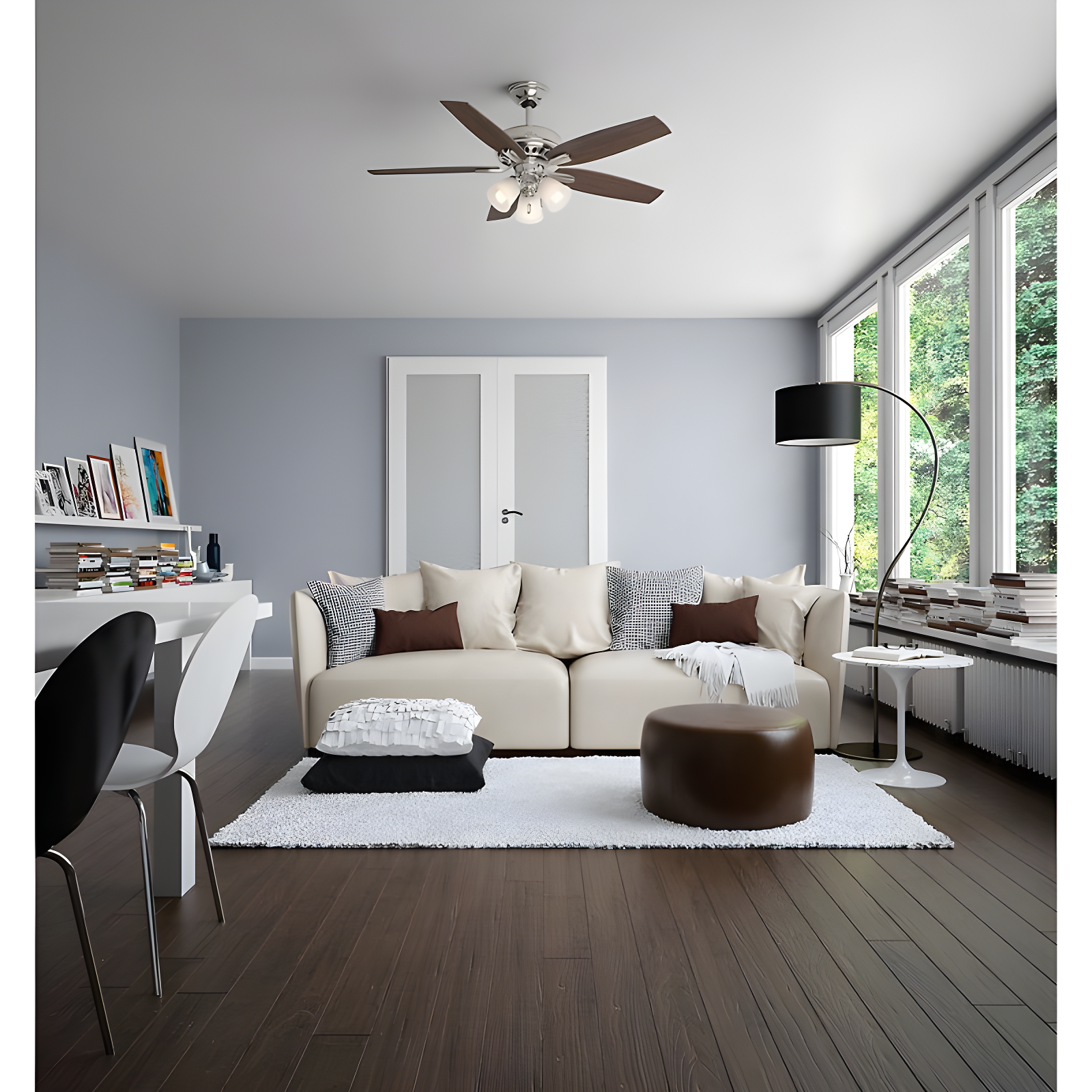 52" Newsome 5 - Blade Standard Ceiling Fan with Pull Chain and Light Kit Included