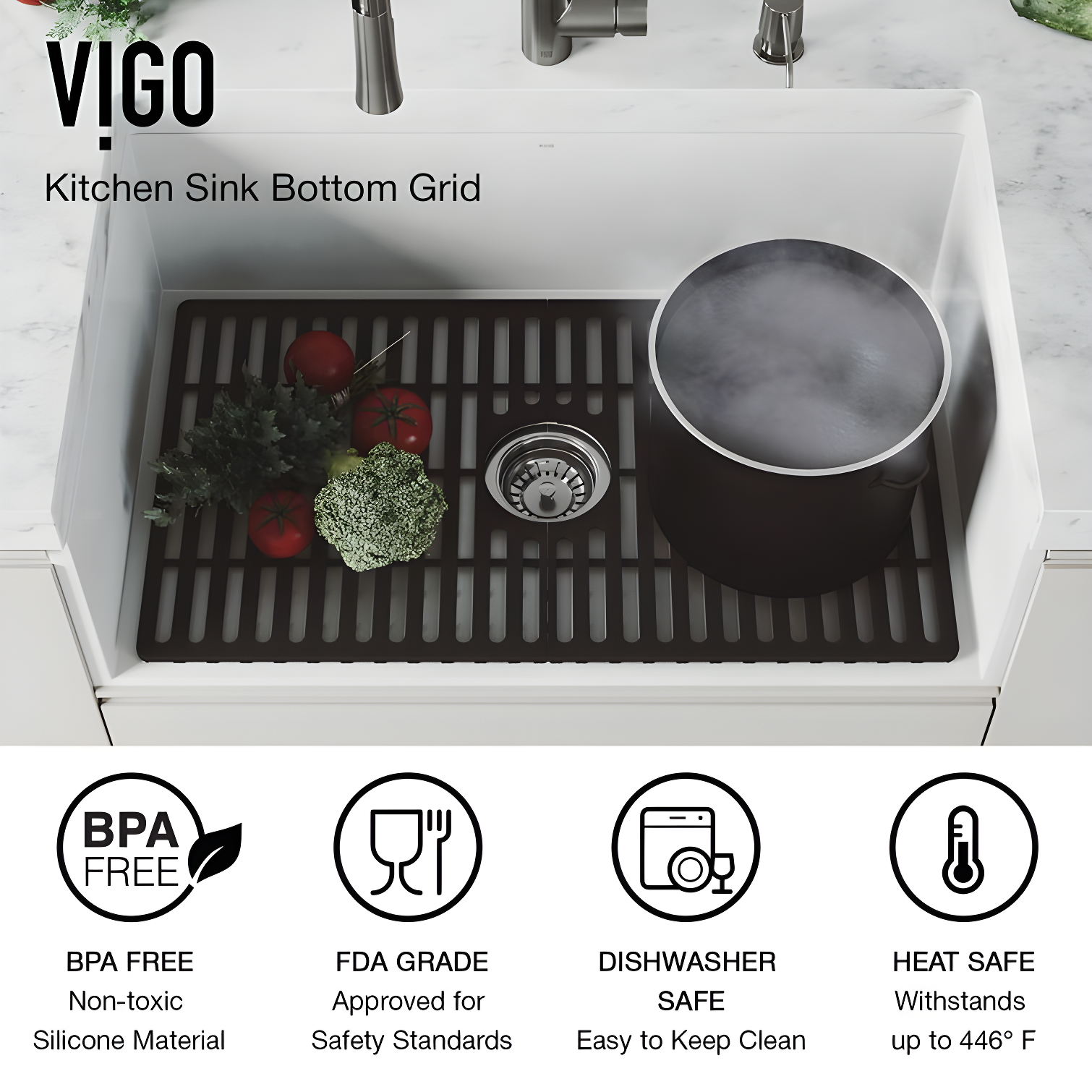 Silicone Grid 27" L x 15" W Silcone Bottom Sink Grid for 30 in. Single Bowl Kitchen Sink