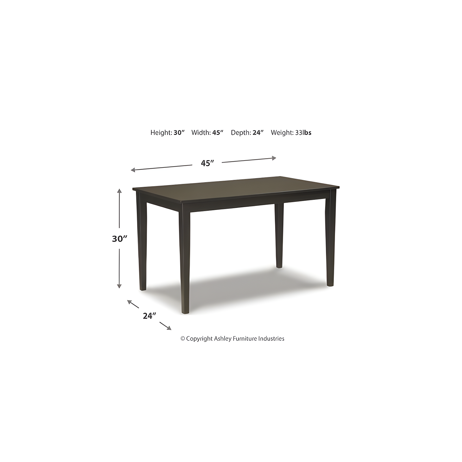 Signature Design by Ashley Contemporary Kimonte Dining Table, Dark Brown