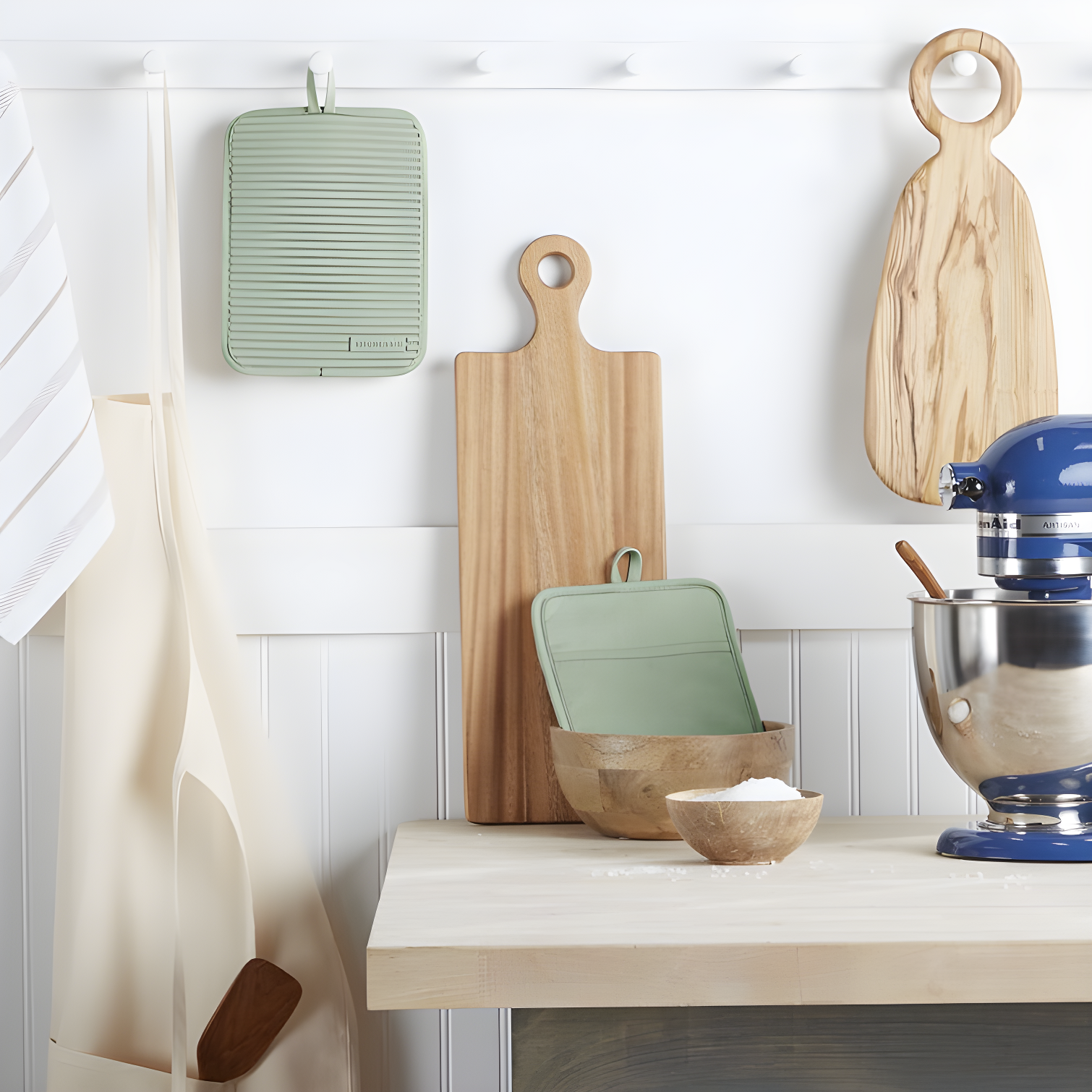 KitchenAid Pistachio Ribbed Soft Silicone Pot Holders, Set of 2