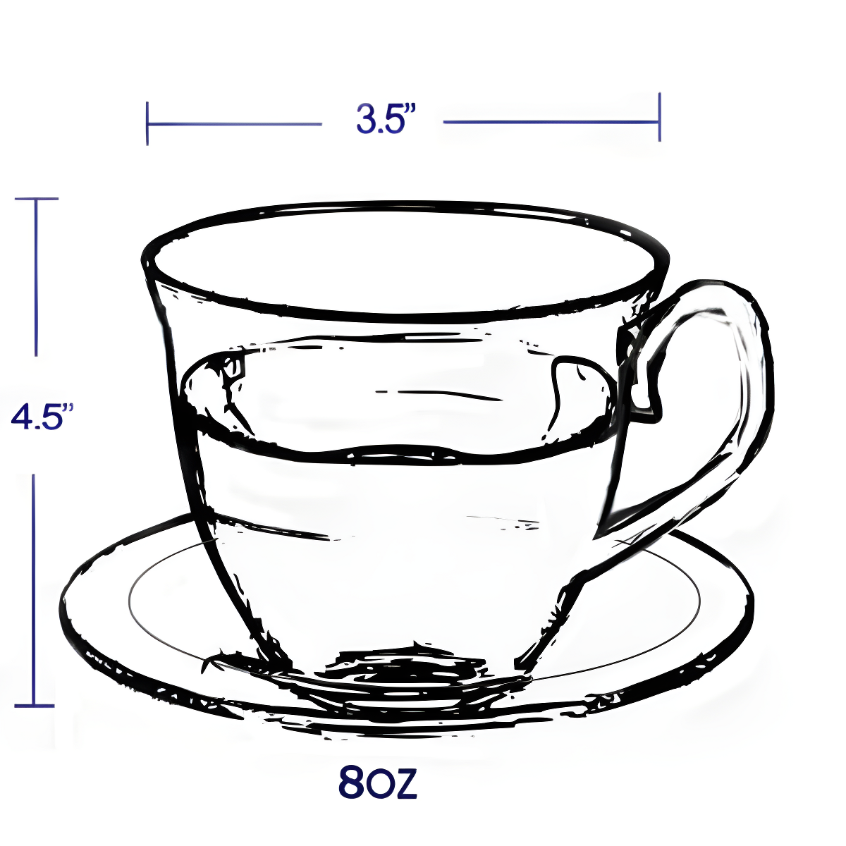 Lorren Home Trends 4 Piece Teacup & Saucer Set