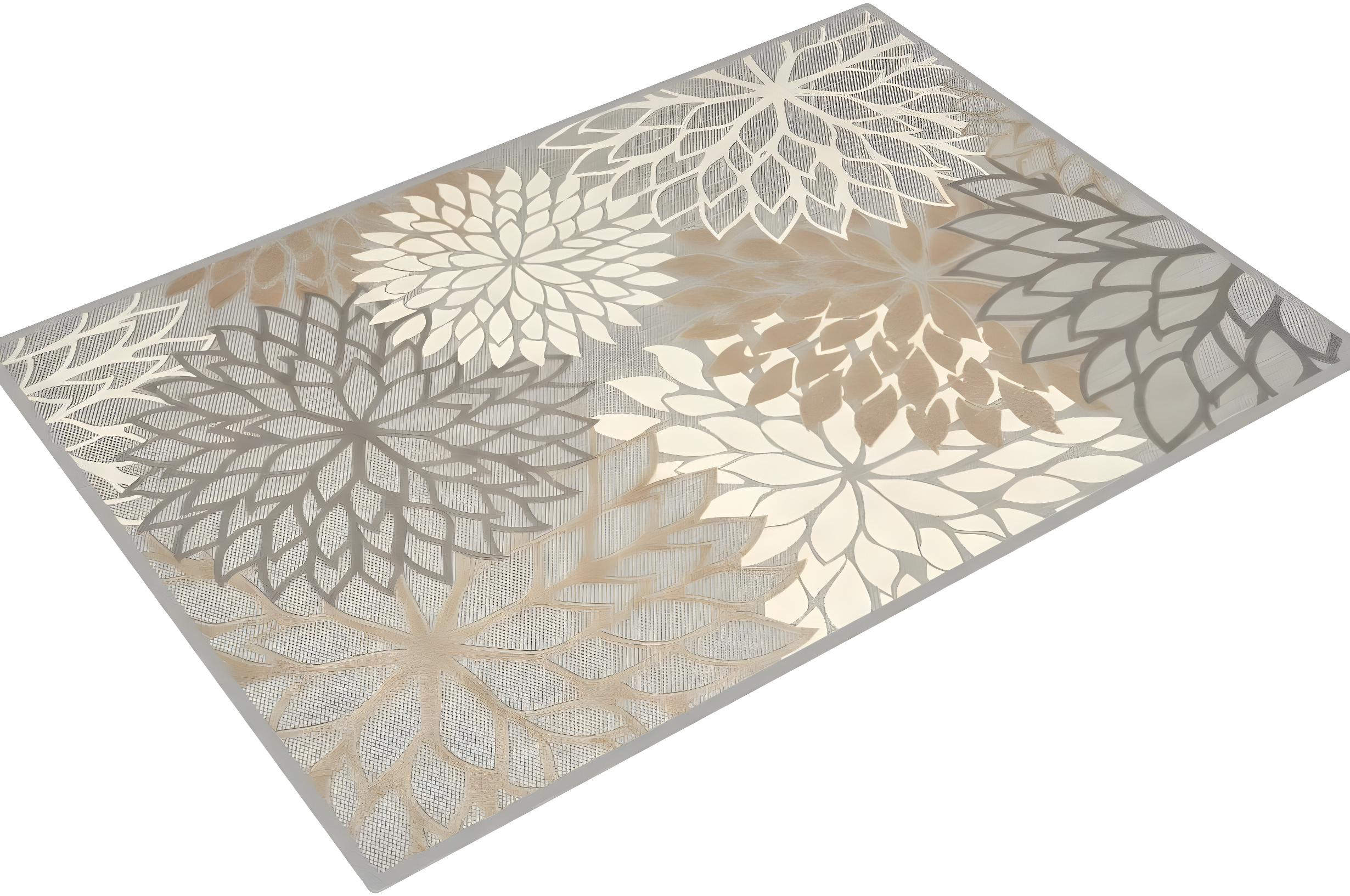 Nourison Aloha Floral Bloom Flatweave High-Low Indoor Outdoor Area Rug Natural 7' x 10'