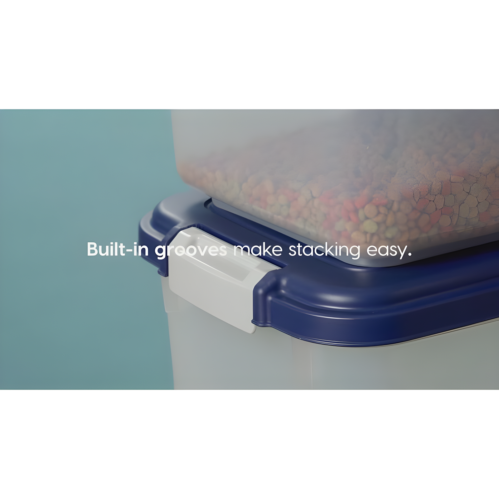 Zoey Tails 35 Lbs. WeatherPro Airtight Stackable Pet Food Storage Container Combo with Scoop & Treat Box