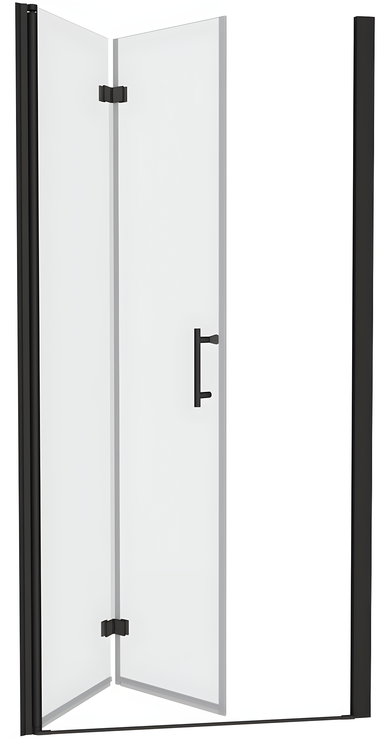 Bifold Shower Door, 31-32" W × 72" H Frameless Bathroom Glass Folding Shower Doors, Reversible Installation, 1/4" (6mm) Clear Tempered Glass Door for Walk-in Shower, Matte Black