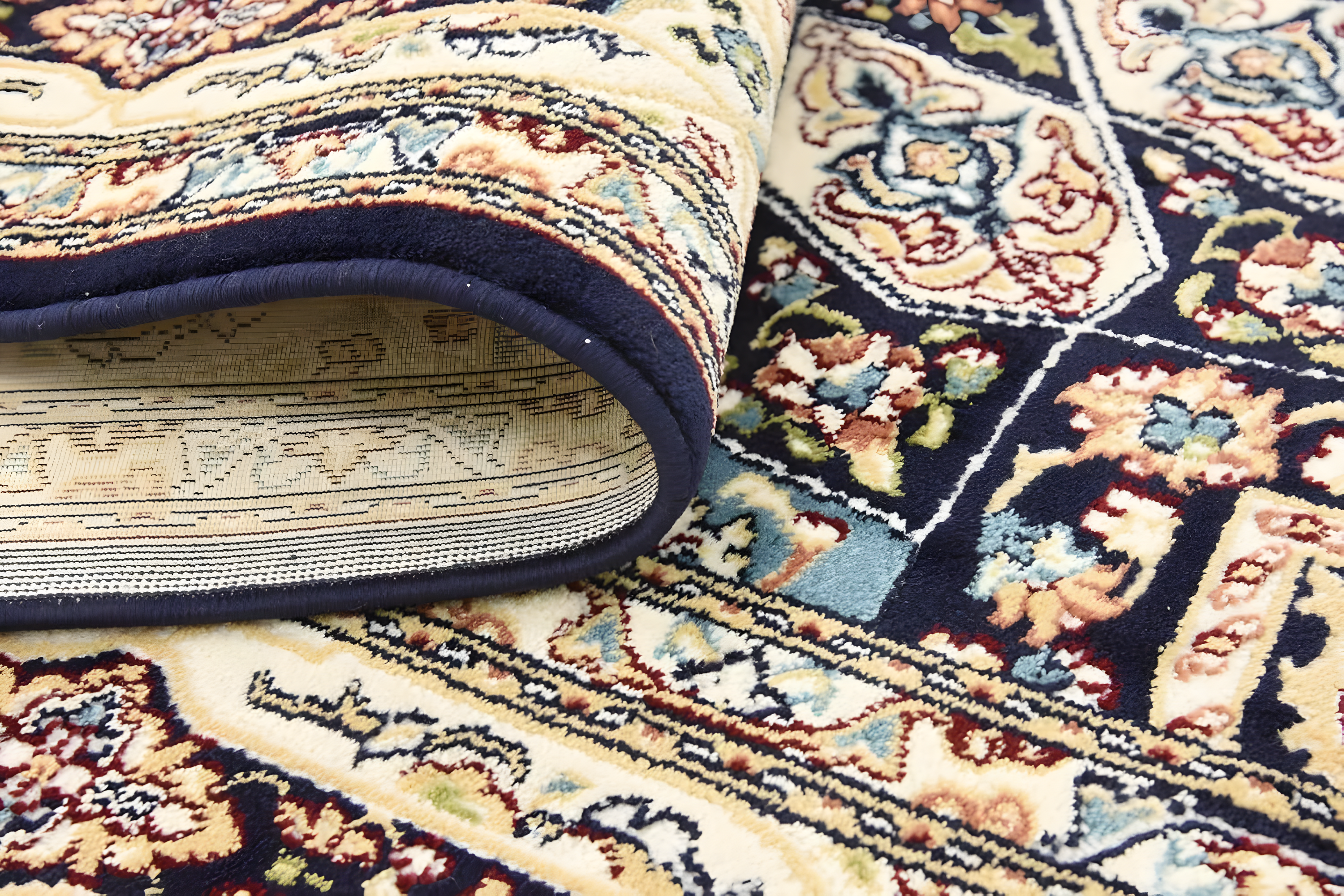 Unique Loom Narenj Collection Area Rug - Adams (5' 1" x 8' Rectangle Navy Blue/Beige)
