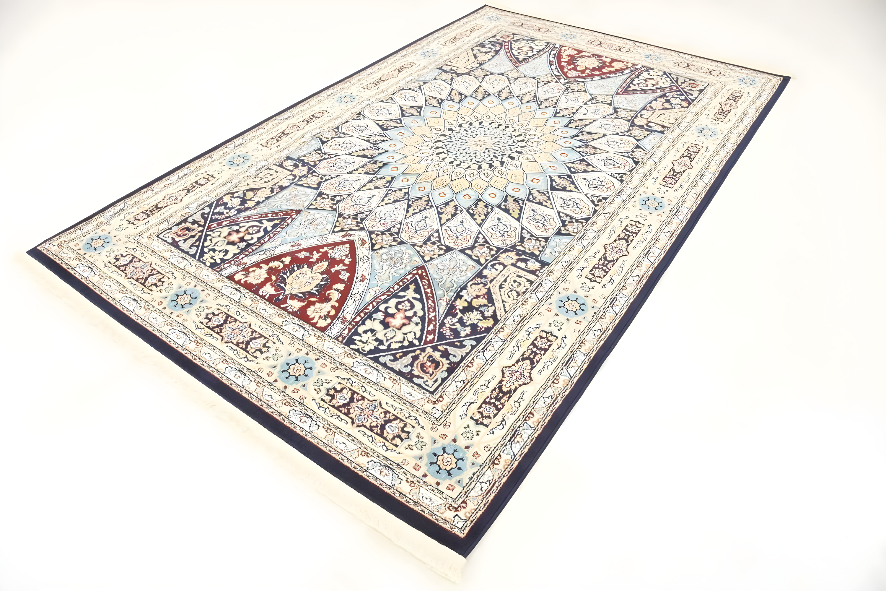 Unique Loom Narenj Collection Area Rug - Adams (5' 1" x 8' Rectangle Navy Blue/Beige)