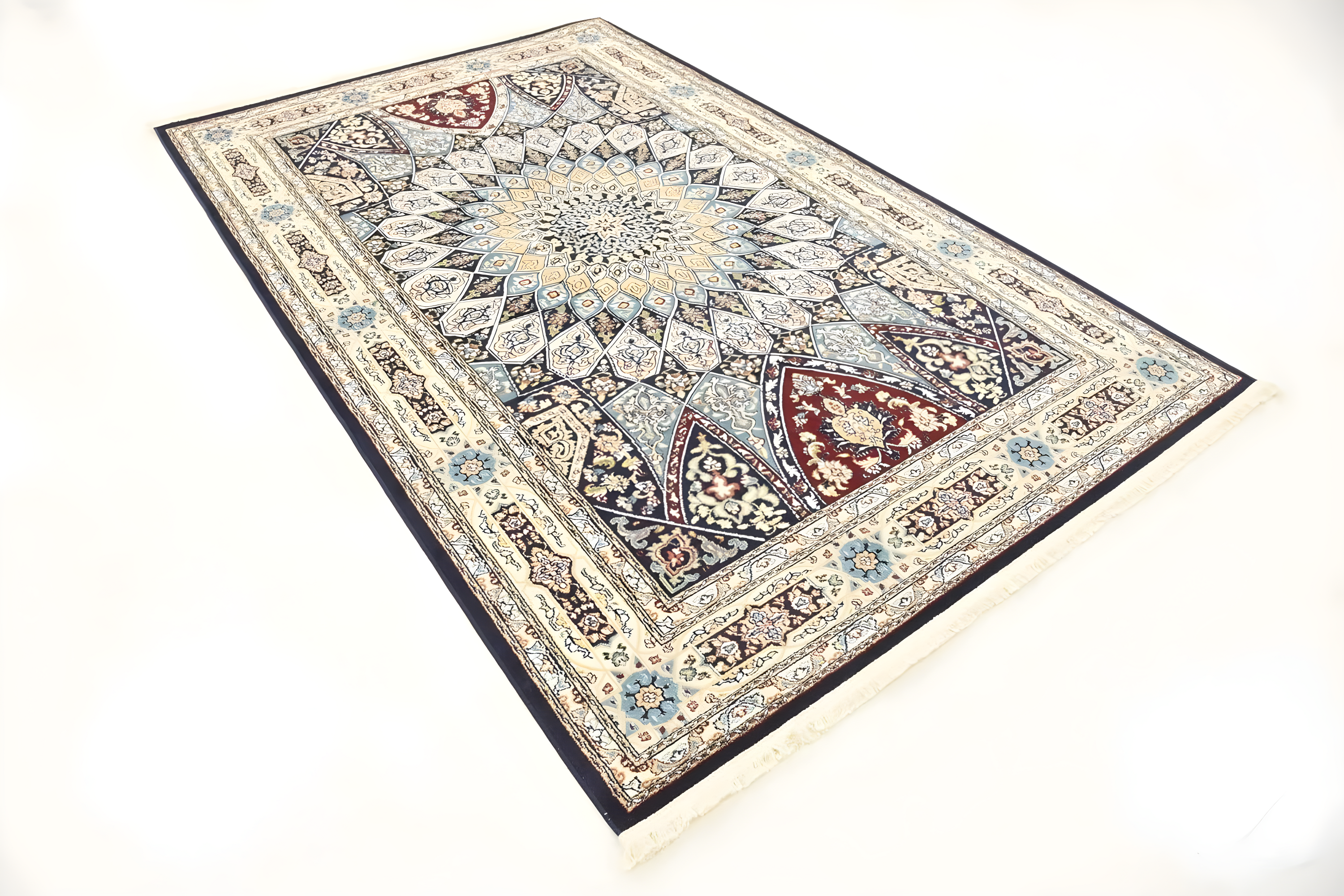 Unique Loom Narenj Collection Area Rug - Adams (5' 1" x 8' Rectangle Navy Blue/Beige)