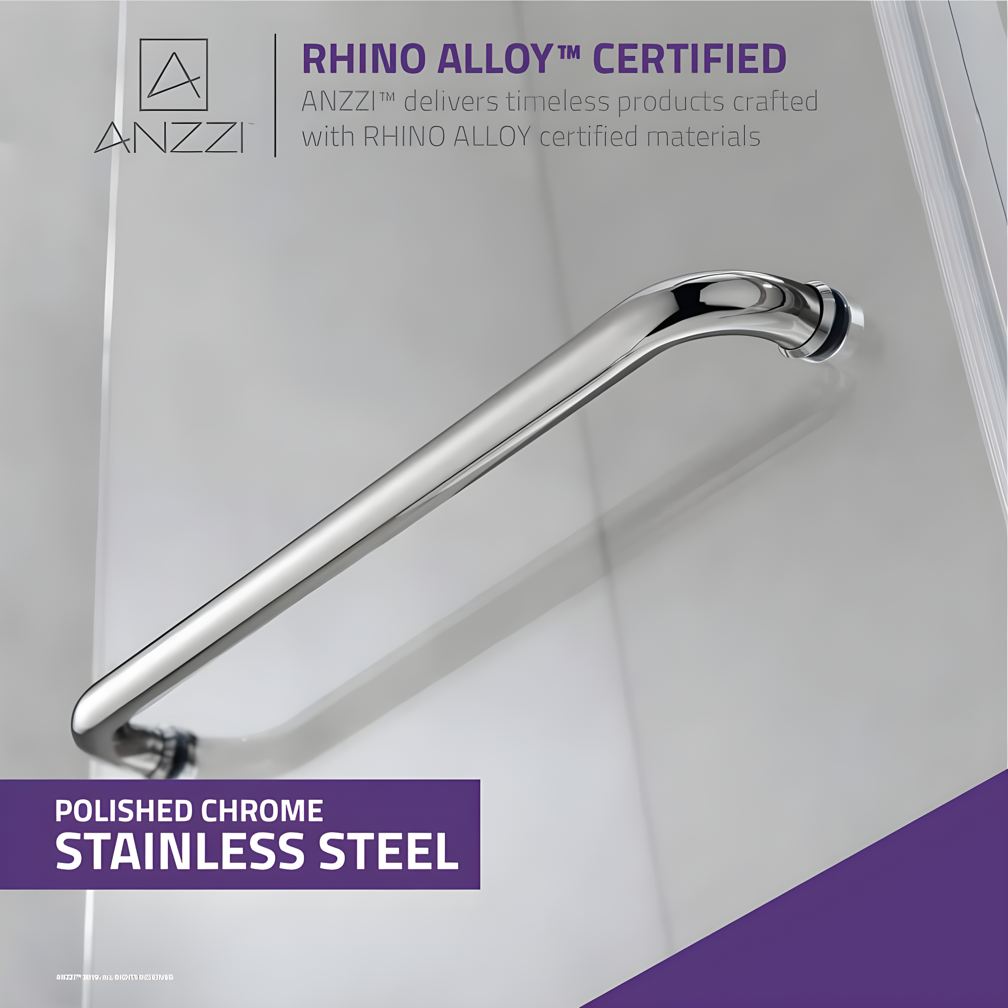 Herald Series 58" H Hinged Frameless Tub Door