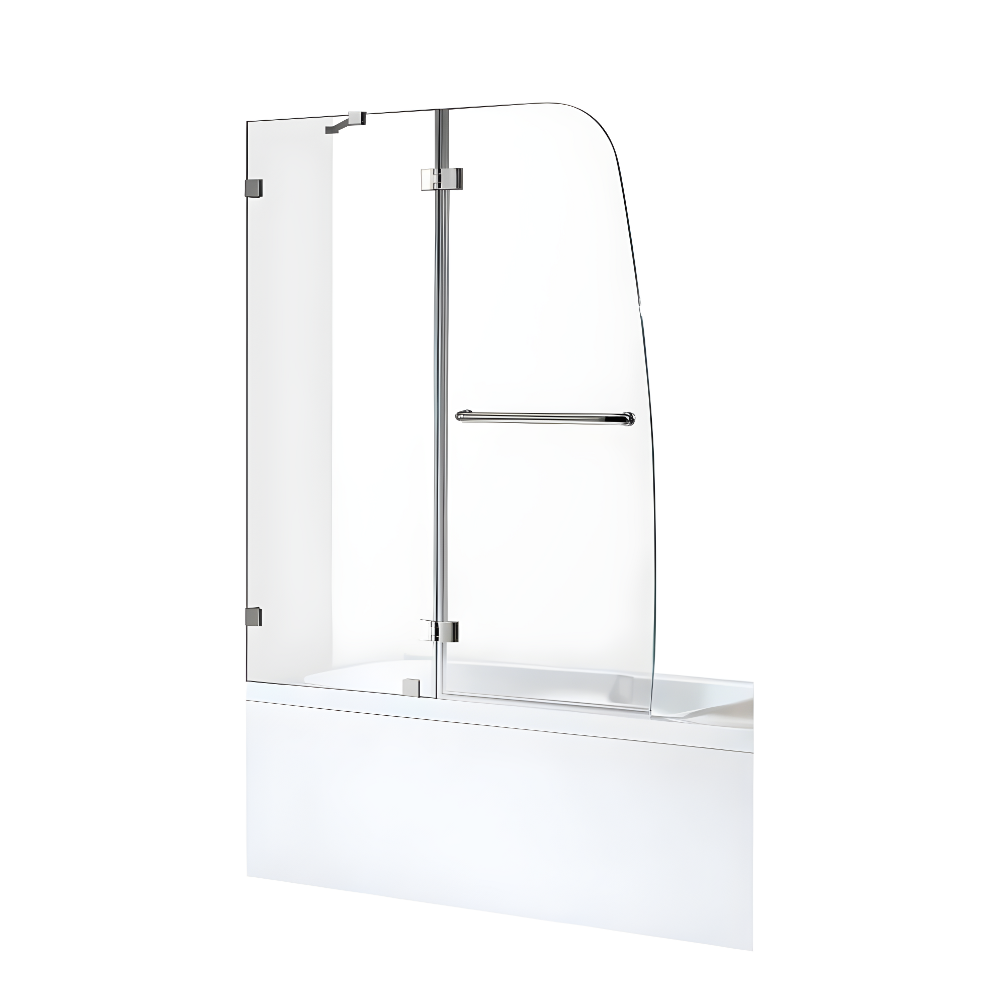 Herald Series 58" H Hinged Frameless Tub Door